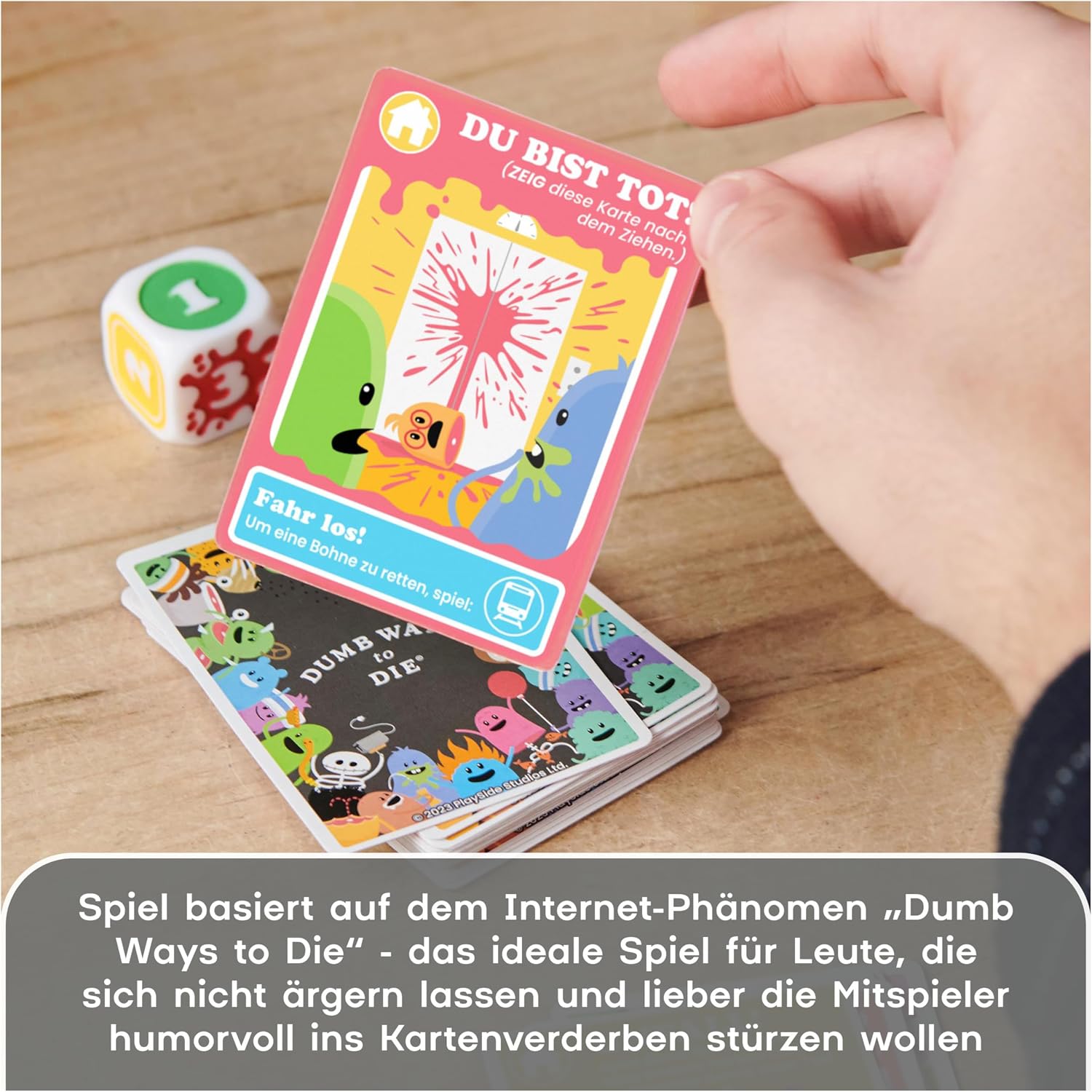 Detalle 2 de Dumb Ways to Die – rasant-gemeines Kartenspiel (deutsche Ausgabe) von Spin Master Games