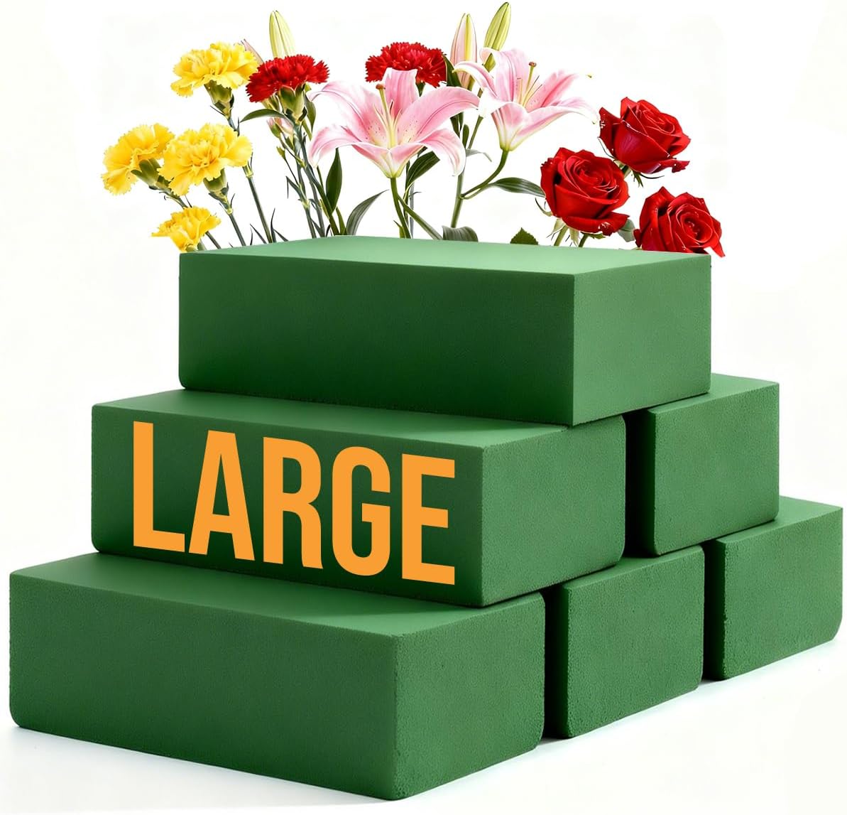 Detalle de gorsent FloralFoam-48 Floral Foam Blocks, 48-Pack for Fresh or Artificial Flowers