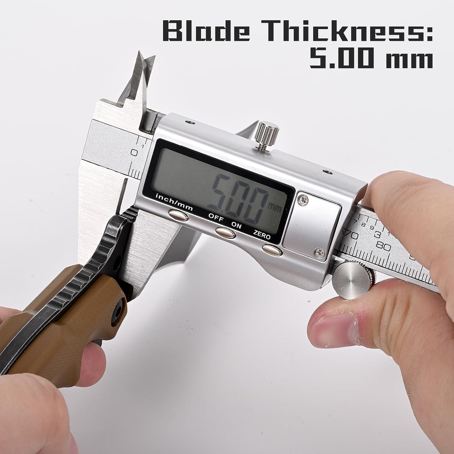 Detalle de KHU Coltello a lama fissa 440C con manico in G10 e fodero Kydex – 23 cm, 10,5 cm di lama