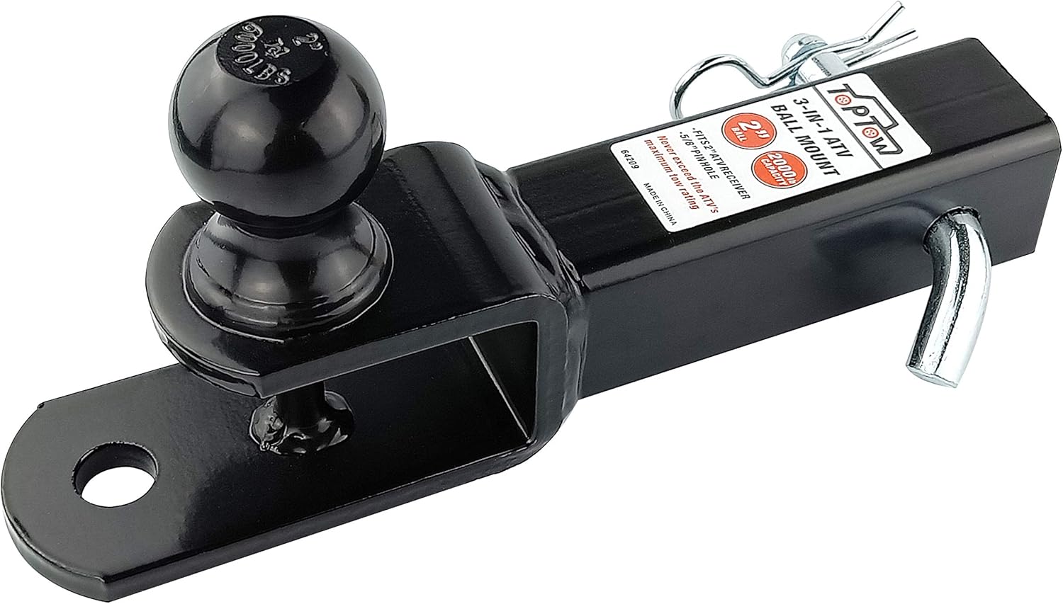 Detalle 2 de TOPTOW ATV/UTV 2-Inch Ball Mount 2000 lb ๐
