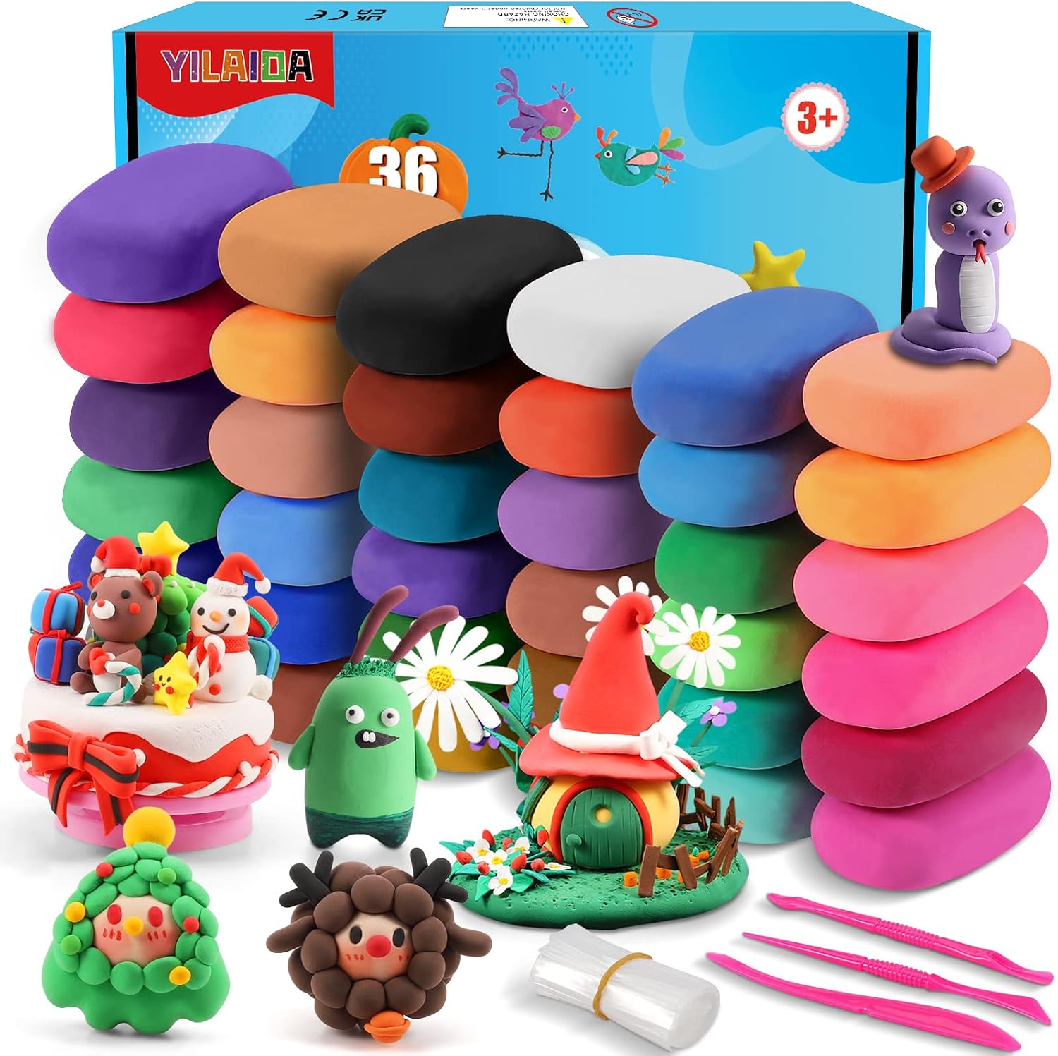 Detalle de YILAIDA Air Dry Clay 36‑Color Set