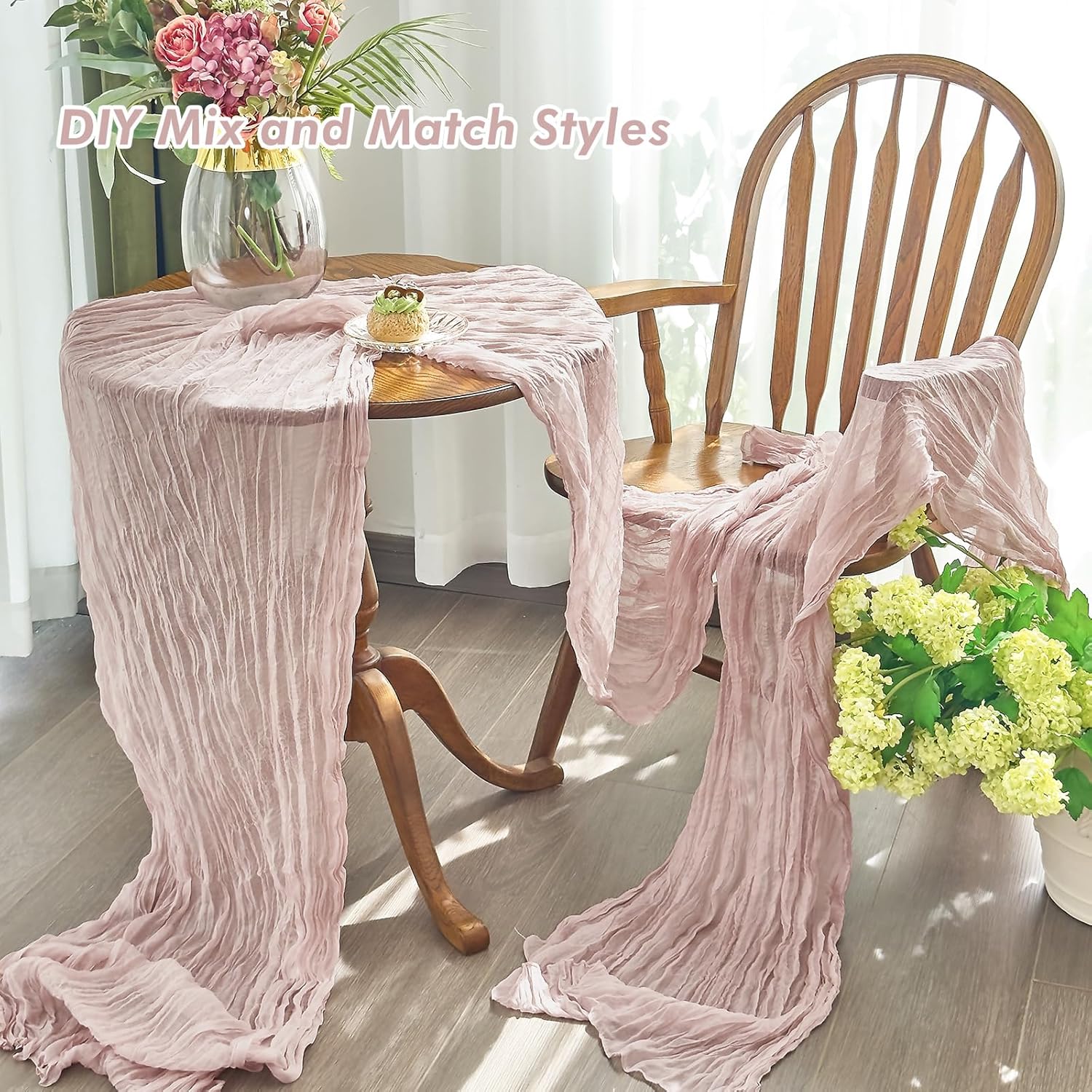 Thumbnail 4 de IVAPUPU 10ft Cheesecloth Table Runner ๐