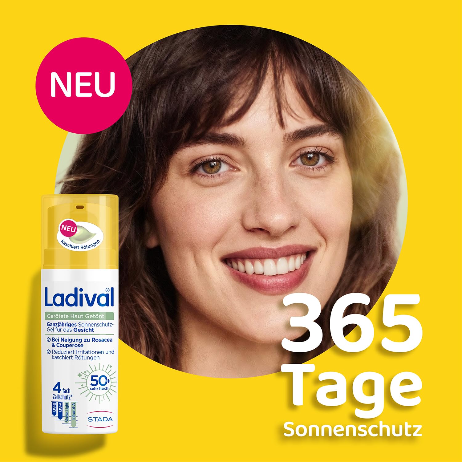 Detalle de Ladival Gerötete Haut Getöntes Sonnenschutz-Gel Gesicht LSF 50+ – CC Cream zur Rosacea-Korrektur