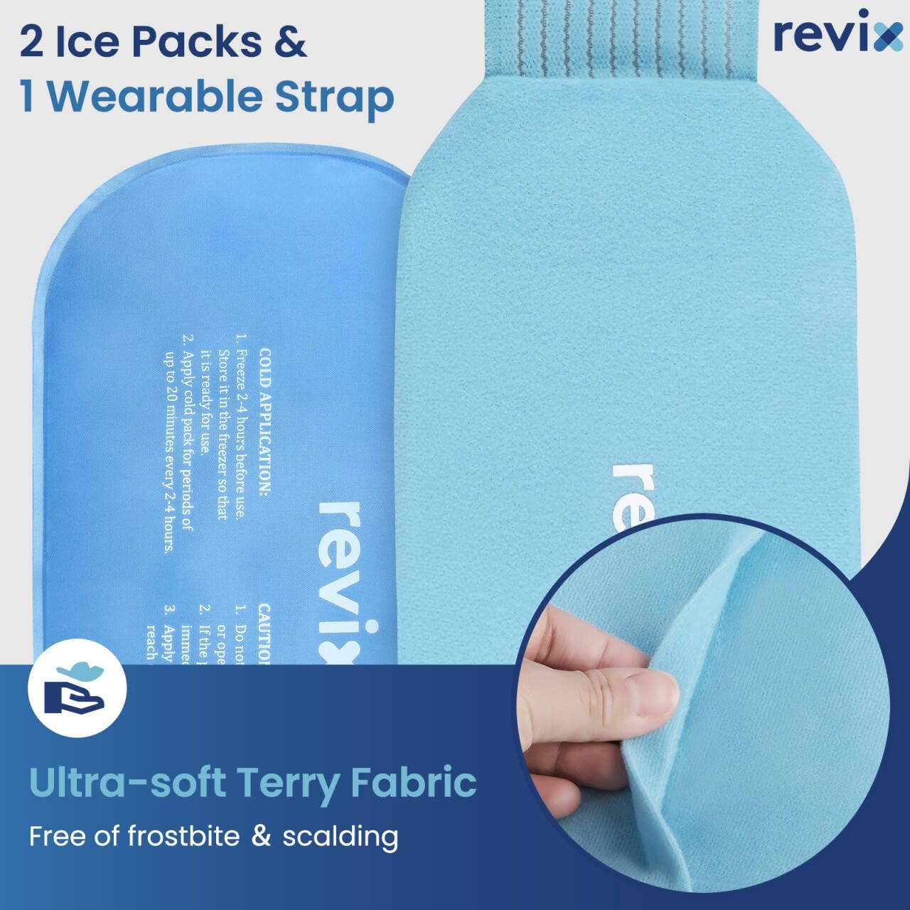 Thumbnail 2 de REVIX Reusable Ice Pack Wrap, 2-Pack Hot & Cold Gel Packs, 10 x 5-Inch