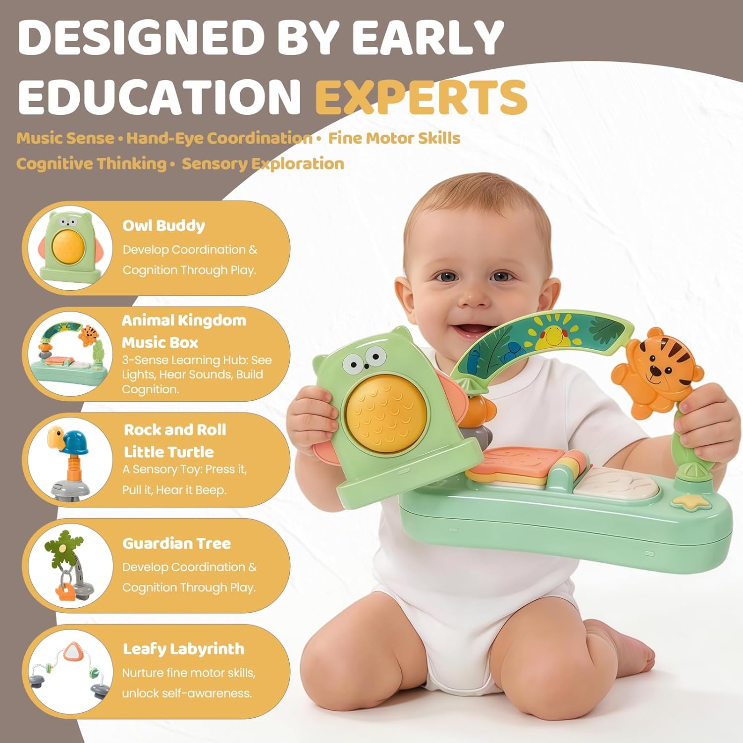 Thumbnail 5 de Time Followers 6-in-1 Baby Activity Center (4-Stage Montessori-Inspired) in Grey