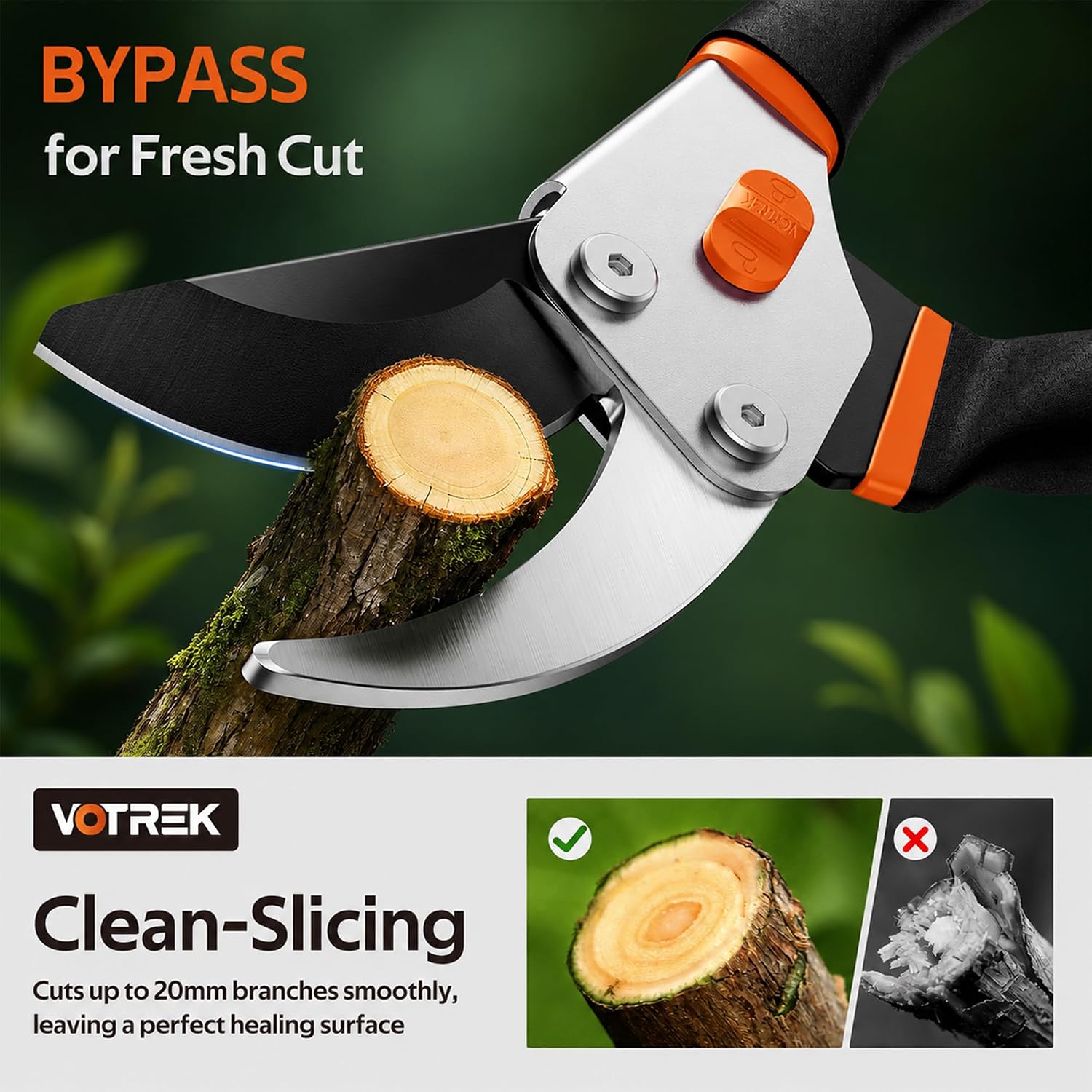 Detalle 2 de VOTREK Bypass Secateurs 8.5" SK5 steel blade ✂