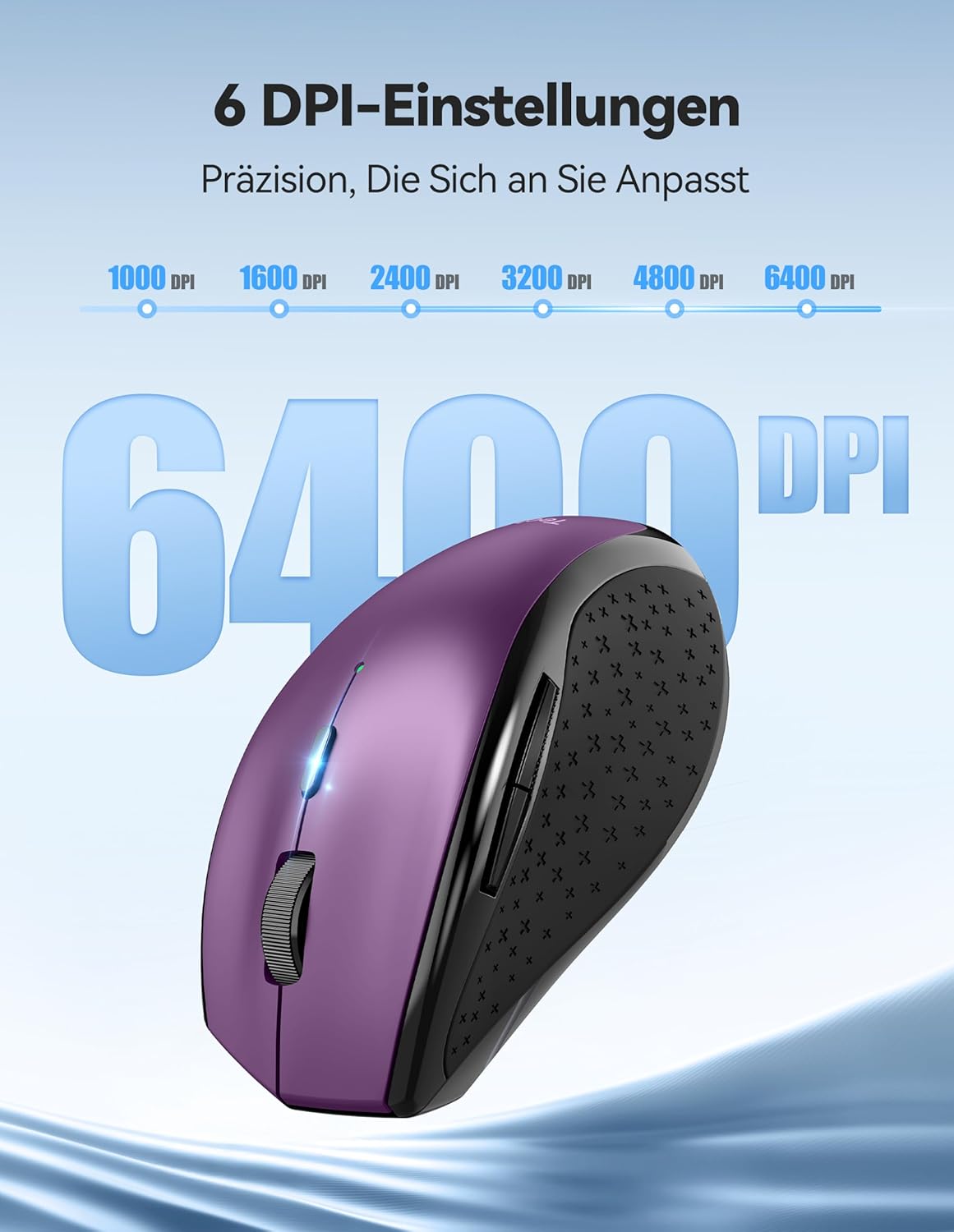 Thumbnail 2 de TECKNET PRO Kabellose Maus – Wiederaufladbar, Silent Click, 6400 DPI, Ergonomisch, 2,4 GHz