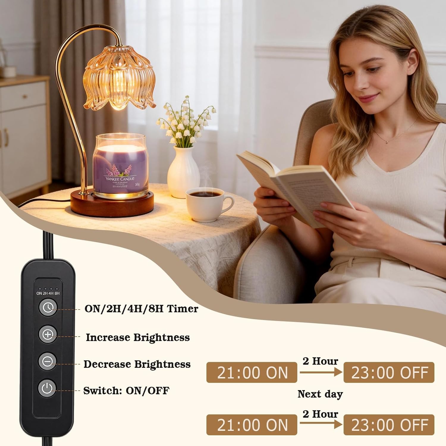 Thumbnail 2 de Funistree Flower Candle Warmer 8-hour 🕯