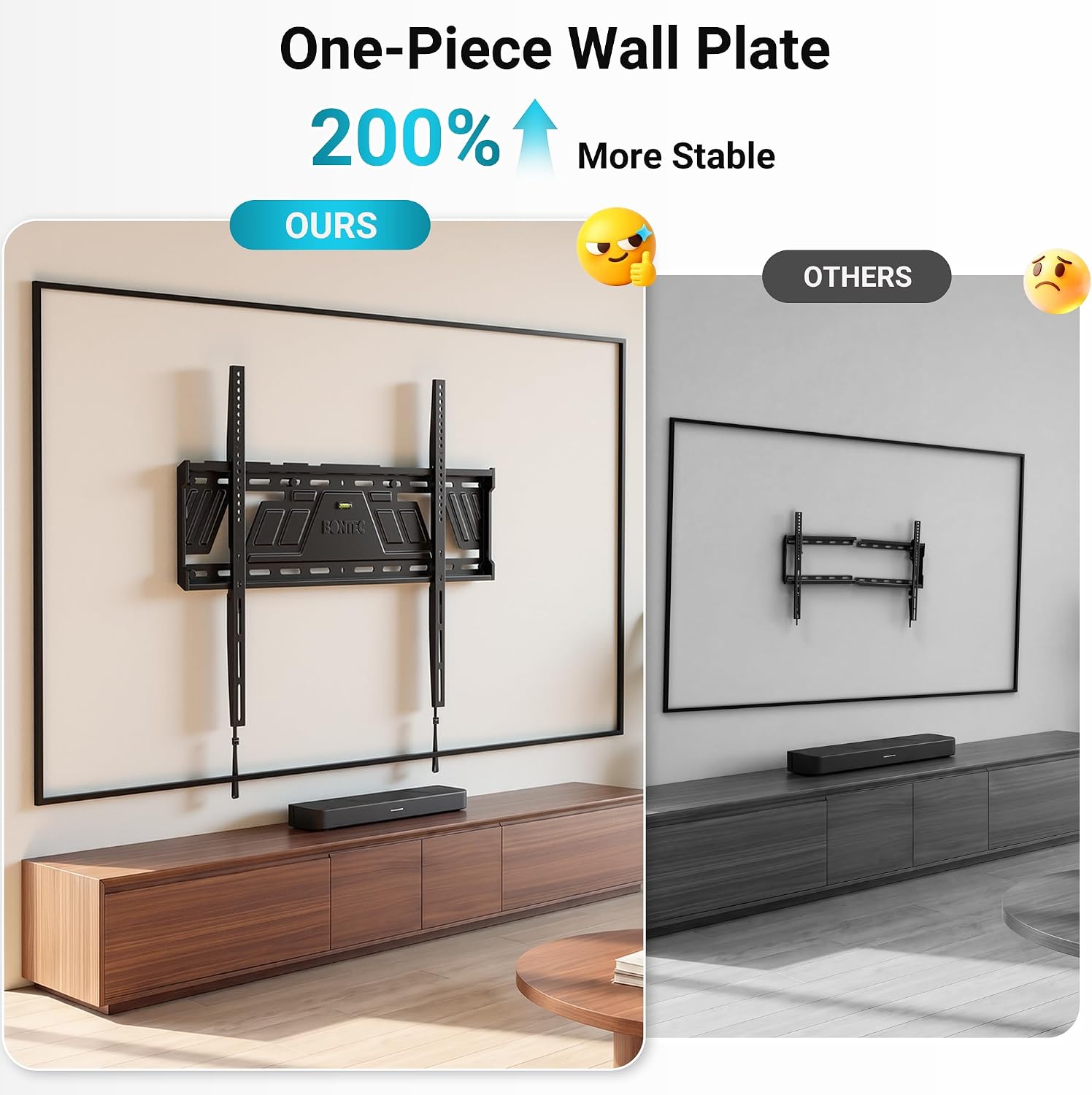 Detalle de BONTEC Fixed TV Wall Mount, 0.9-Inch Profile