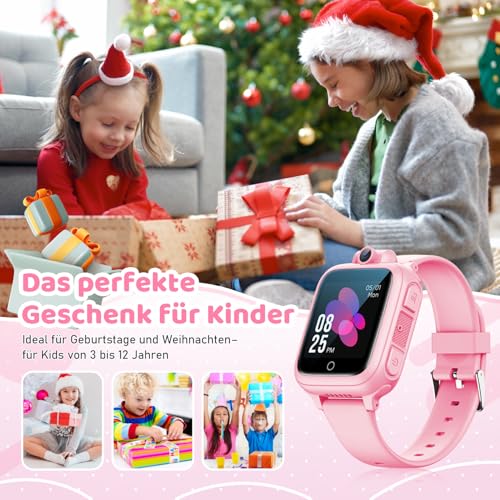 Thumbnail 8 de Awatty S9 Kinder-Smartwatch in Rosa mit Touchscreen, HD-Kamera und 14 Lernspielen
