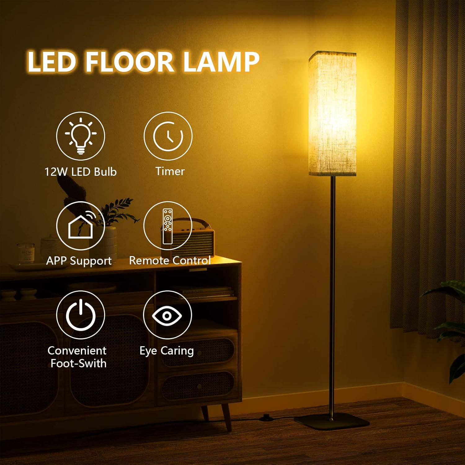 Detalle 2 de CRLL 12W floor lamp with remote control