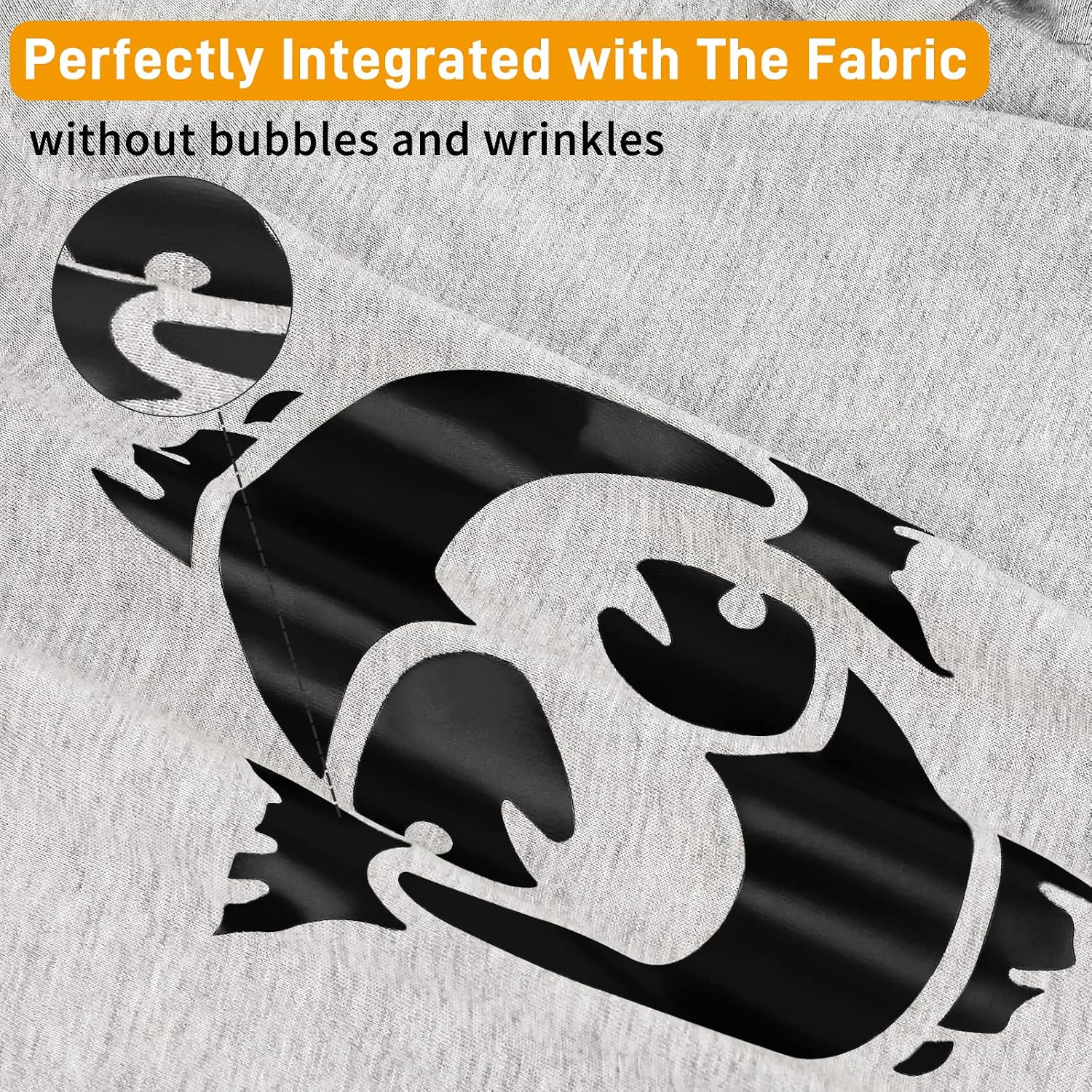 Detalle de IModeur 25 Ft Black Heat Transfer Vinyl (HTV) with PET Backing — Iron-on Roll for T-shirts, Bags & More