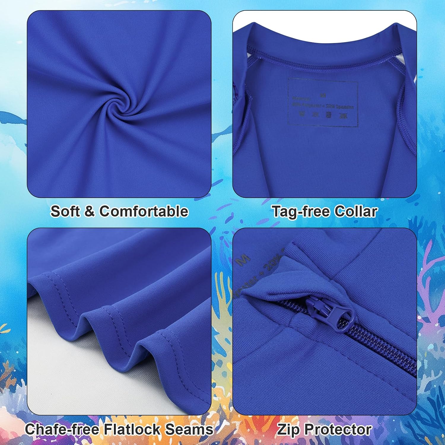 Thumbnail 4 de Flyish Direct Baby Boys Swimming Costume with Zip-Up Rash Vest