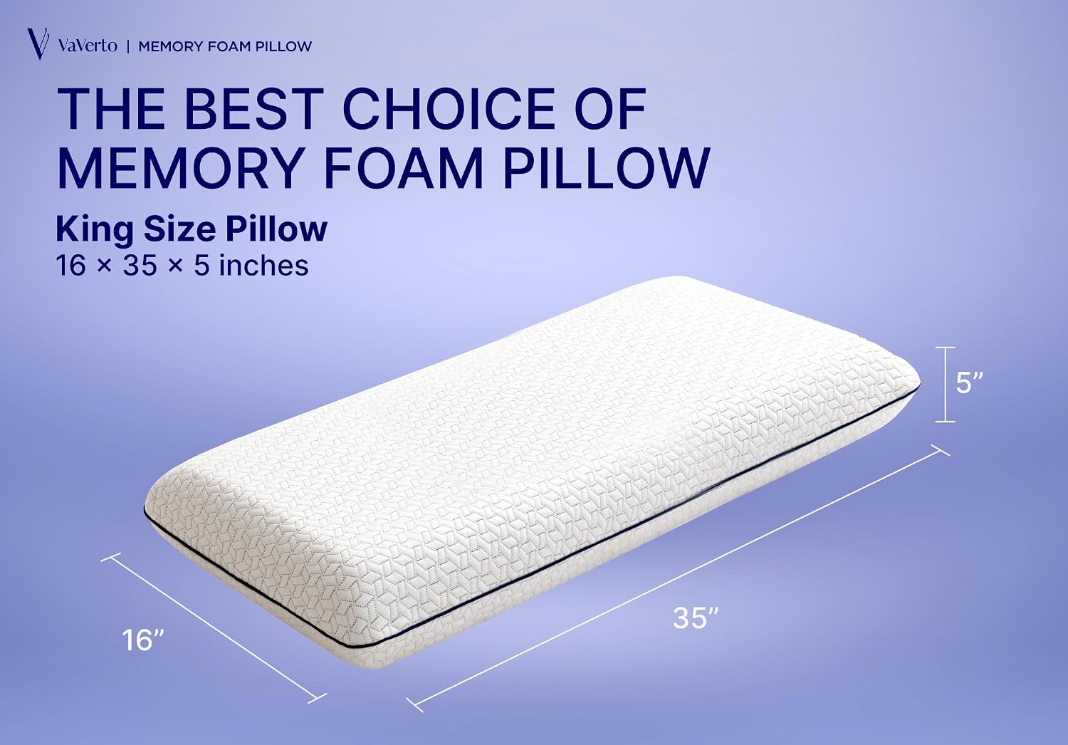 Detalle 2 de Vaverto Memory Foam Pillow, King Size