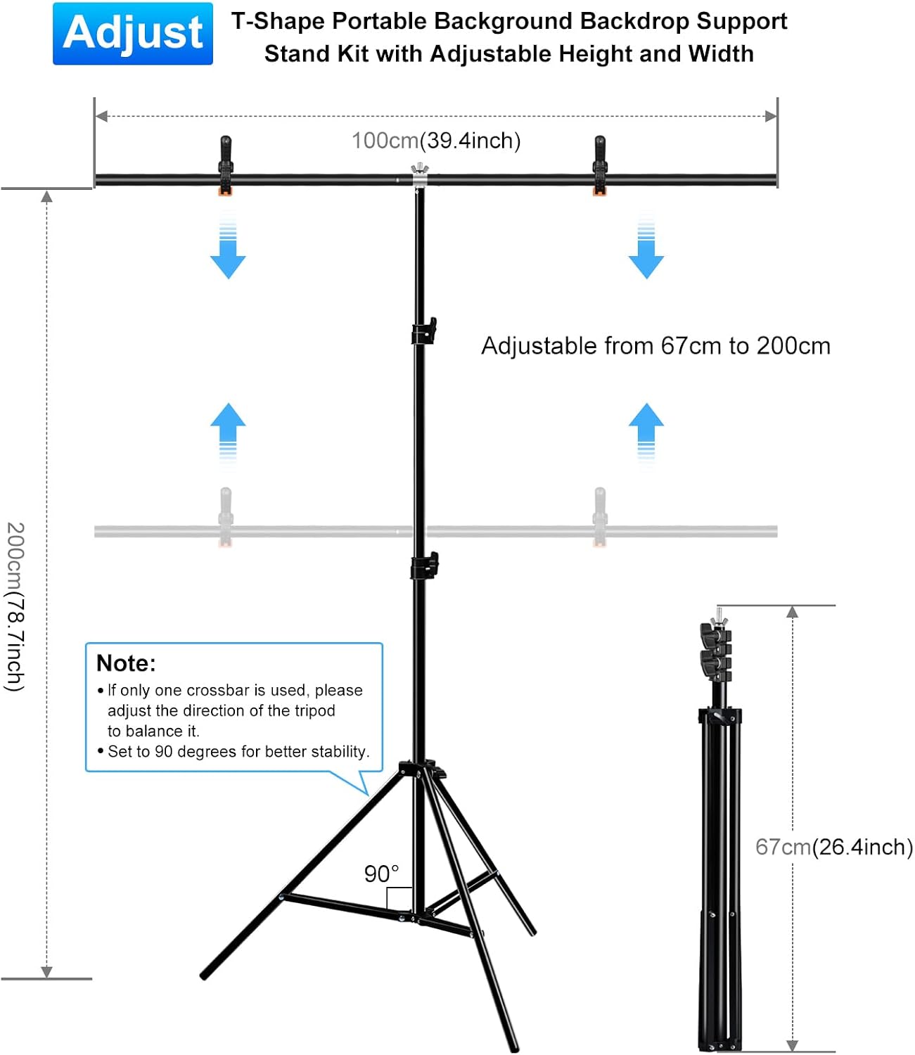 Detalle de PULUZ Greenscreen Backdrop with Stand 1x2m