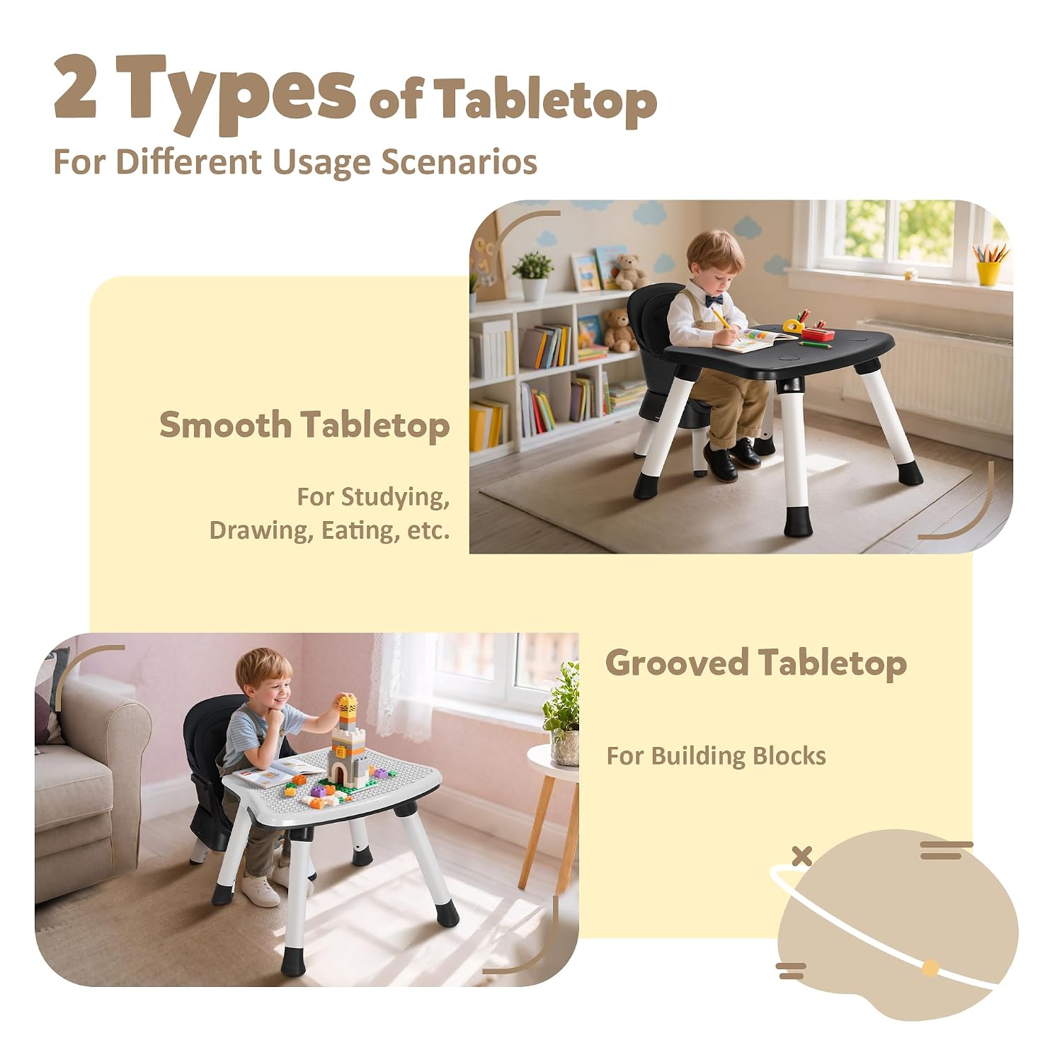 Detalle de TODEFULL 8-in-1 Convertible Baby High Chair with Removable Tray and Booster Seat
