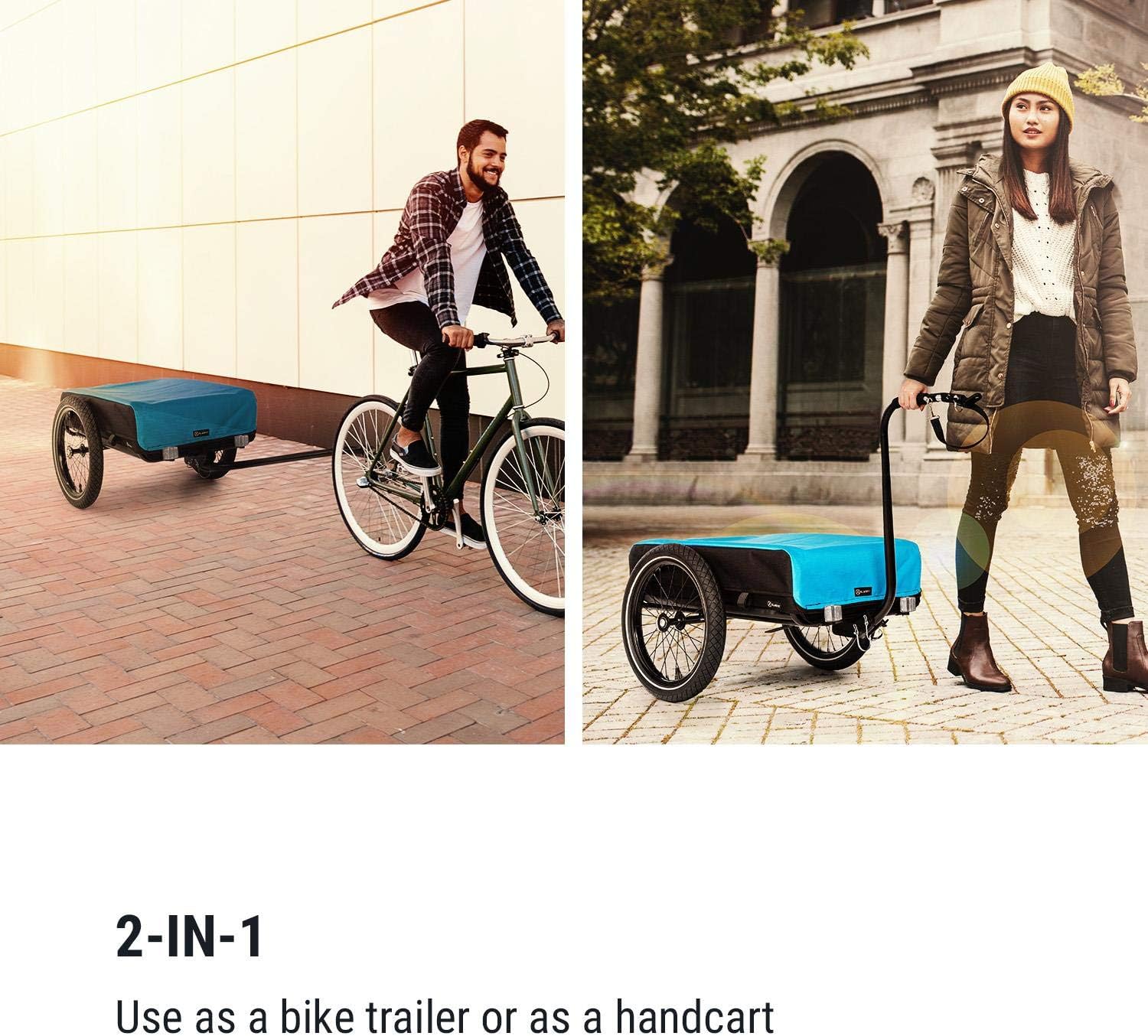 Detalle de Klarfit Companion – przyczepka rowerowa i wózek ręczny, 40 kg, 50 l, czarna
