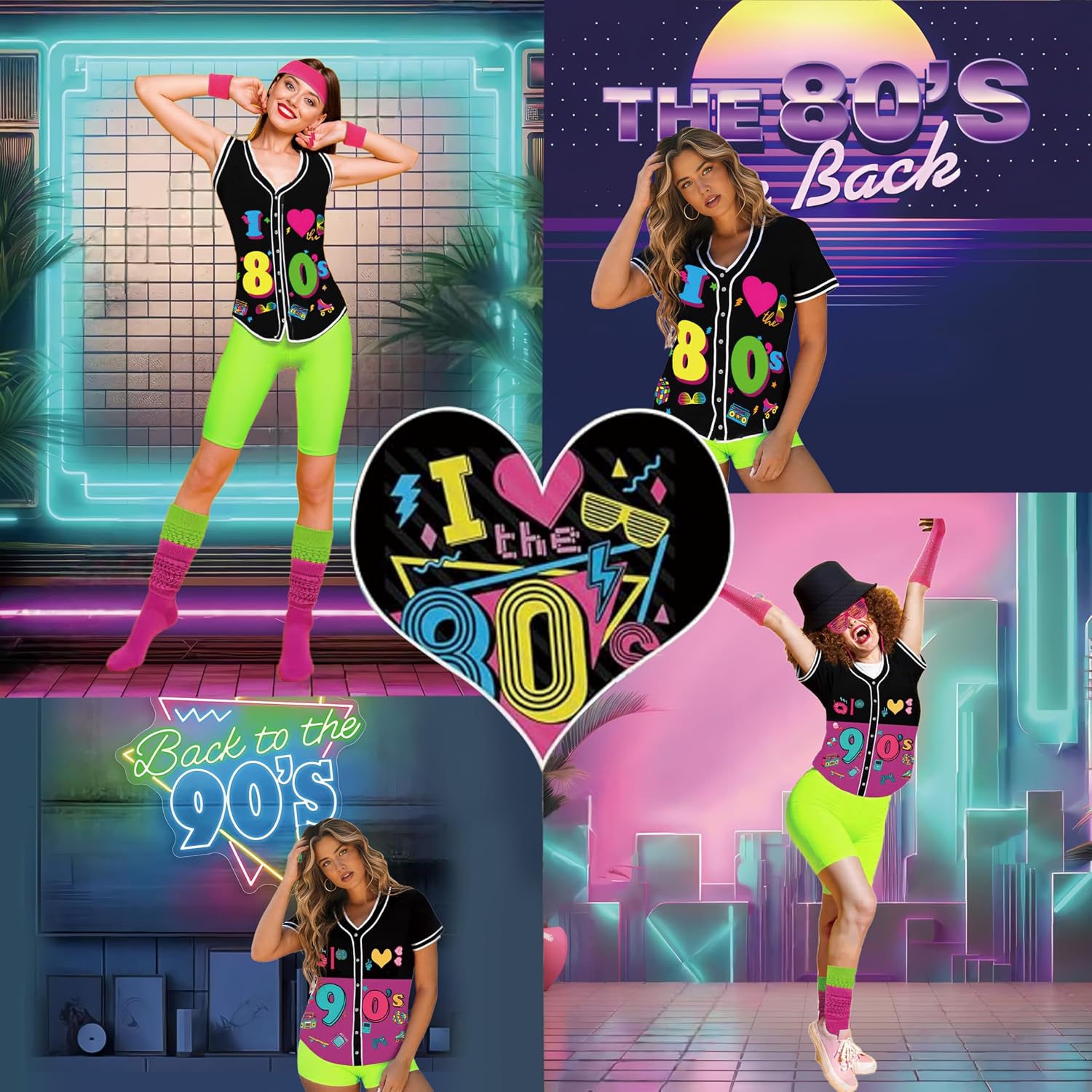 Thumbnail 4 de 80s Outfit Women Costume Accessories Set