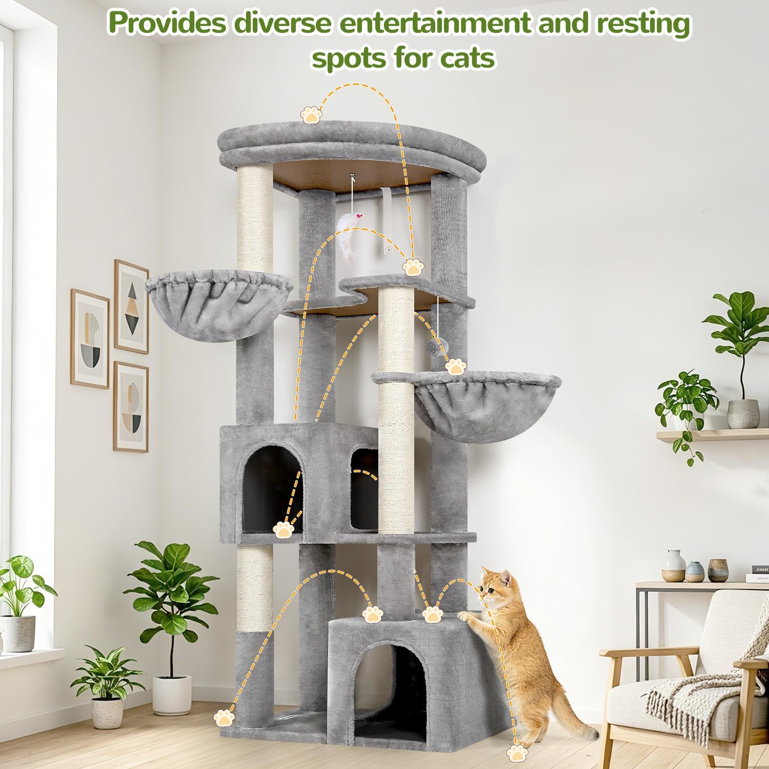 Detalle 1 de Globlazer Cat Tree, 64-inch