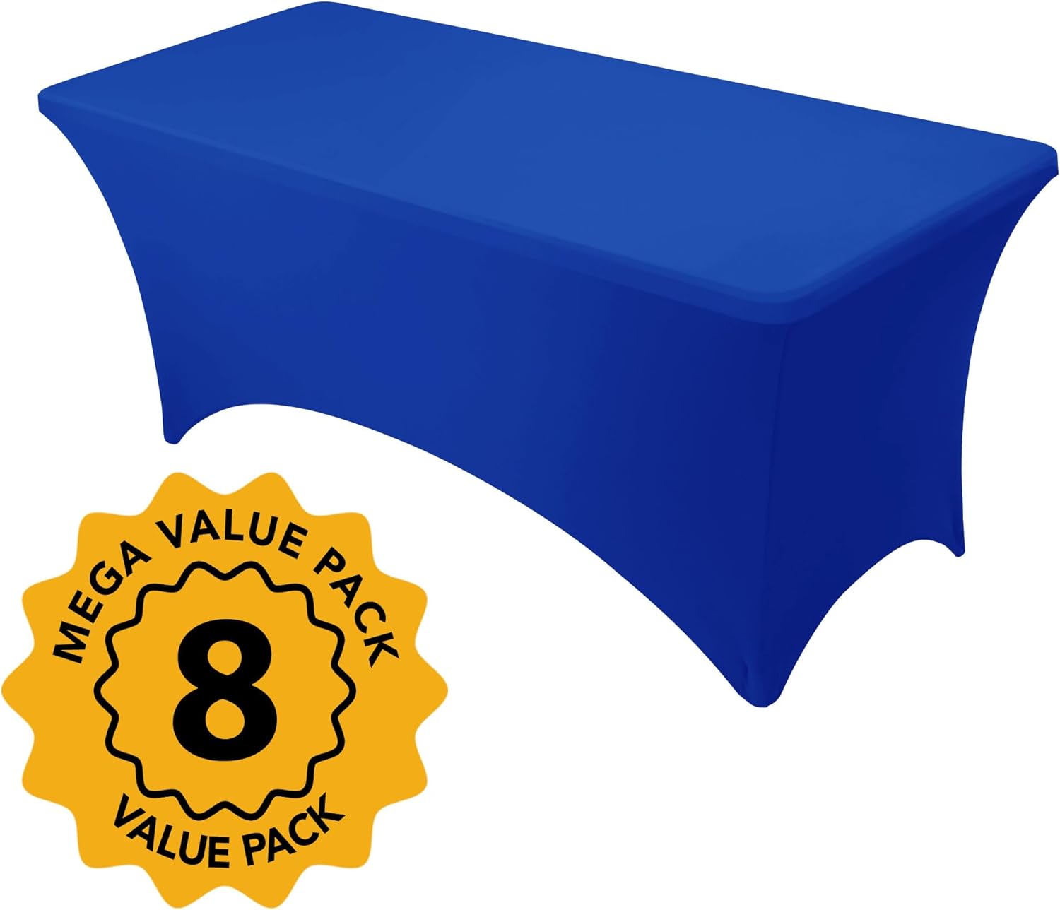 Thumbnail 1 de Dailyset 6-Pack Premium Royal Blue Spandex Tablecloths for 8ft Rectangular Tables