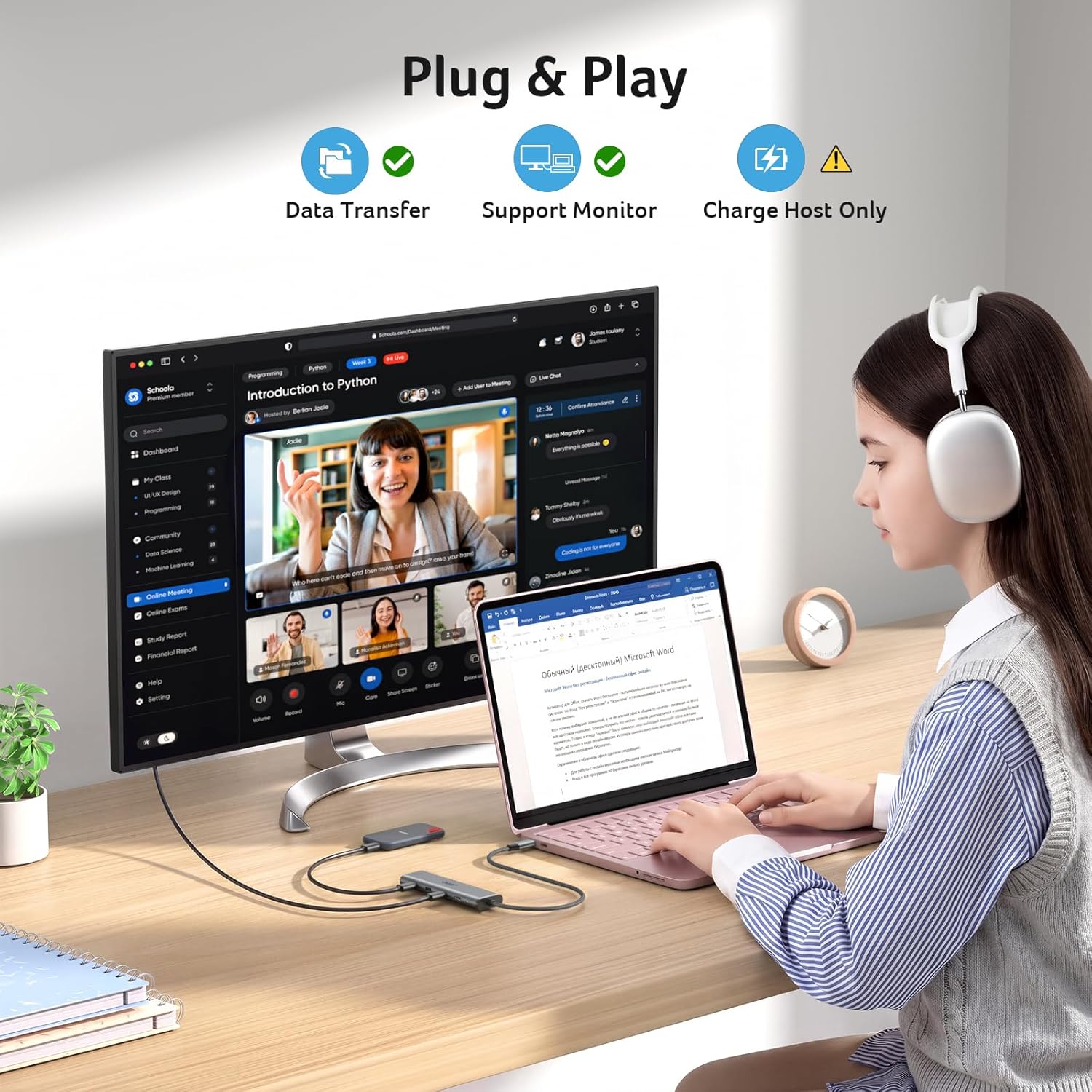 Thumbnail 6 de Acer 4-in-1 USB-C Hub with 4K@60Hz Video, 10Gbps Data and 100W PD