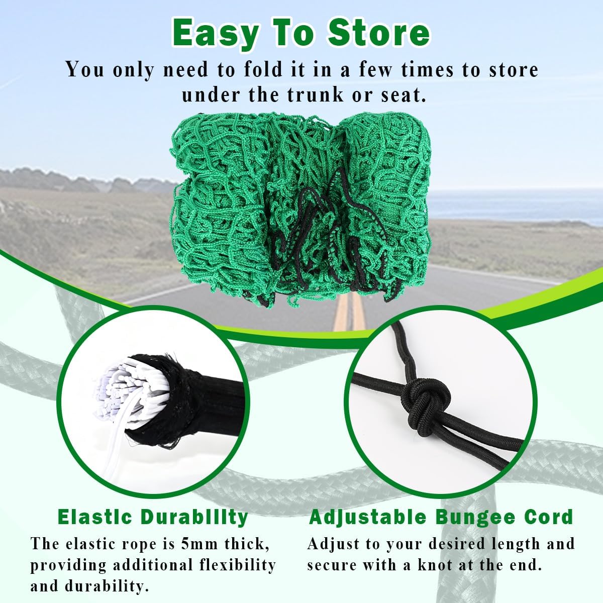 Thumbnail 4 de LUKYLUM Cargo Net for Pickup Truck 1.5x2.2m – Heavy-Duty Netting with 15 Hooks and 10m Elastic Rope