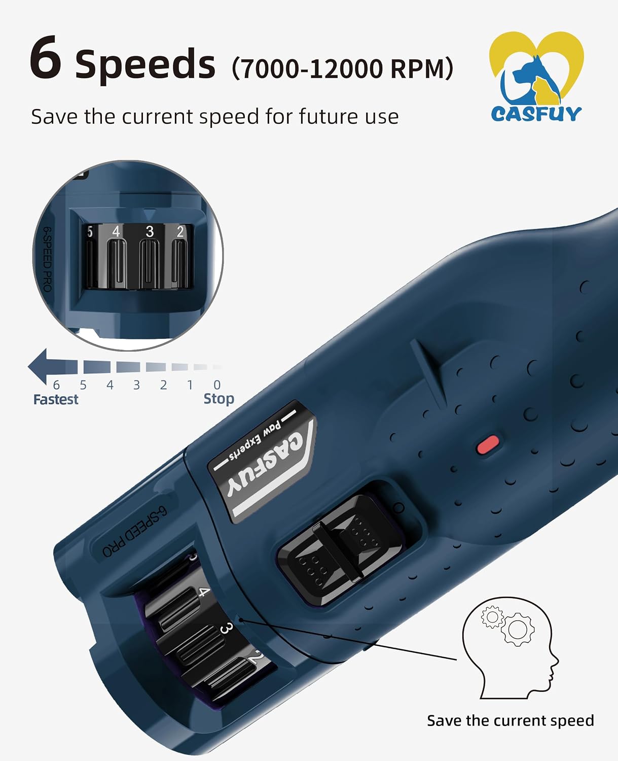 Detalle de Casfuy Dog Nail Grinder with 6 Speeds