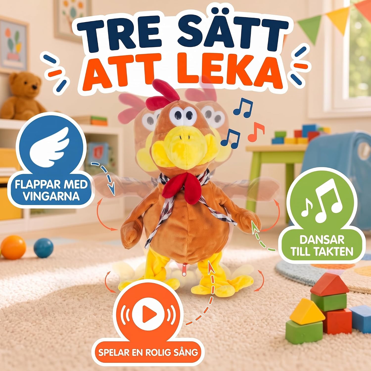Detalle de GOODS+GADGETS 356023010 dansande plyschtupp med musik och rörliga vingar