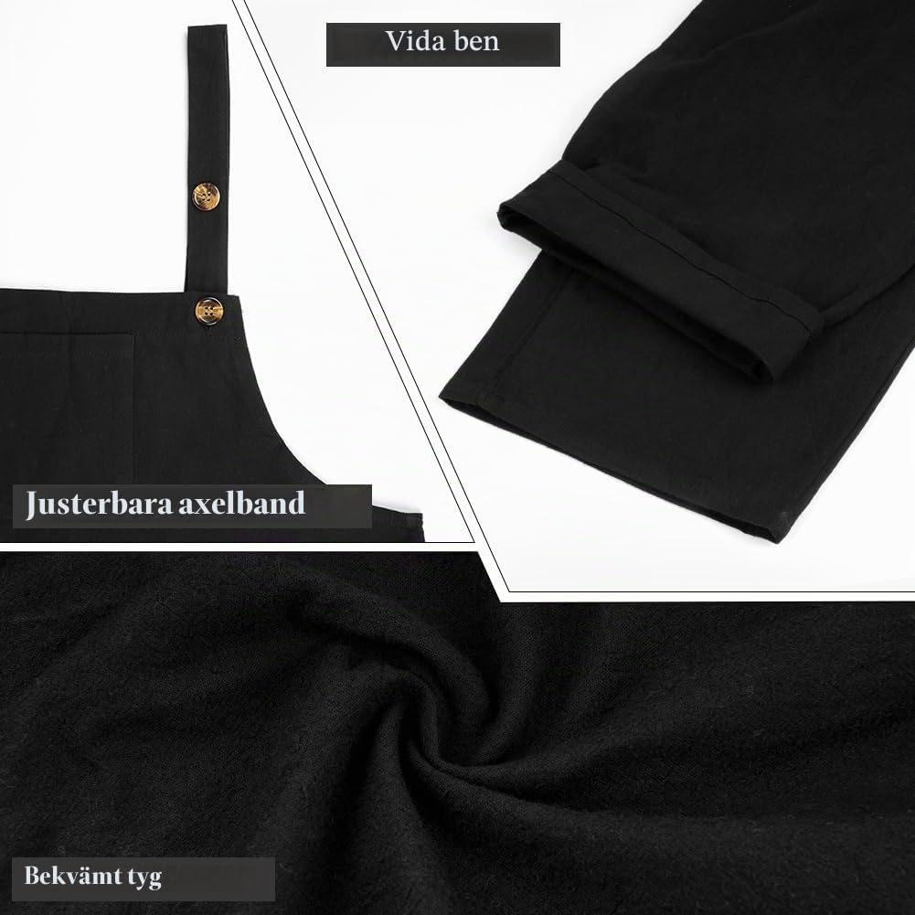 Detalle 2 de BSBUY sommarjumpsuit i snickarbyxmodell med justerbara axelband och lösa ben