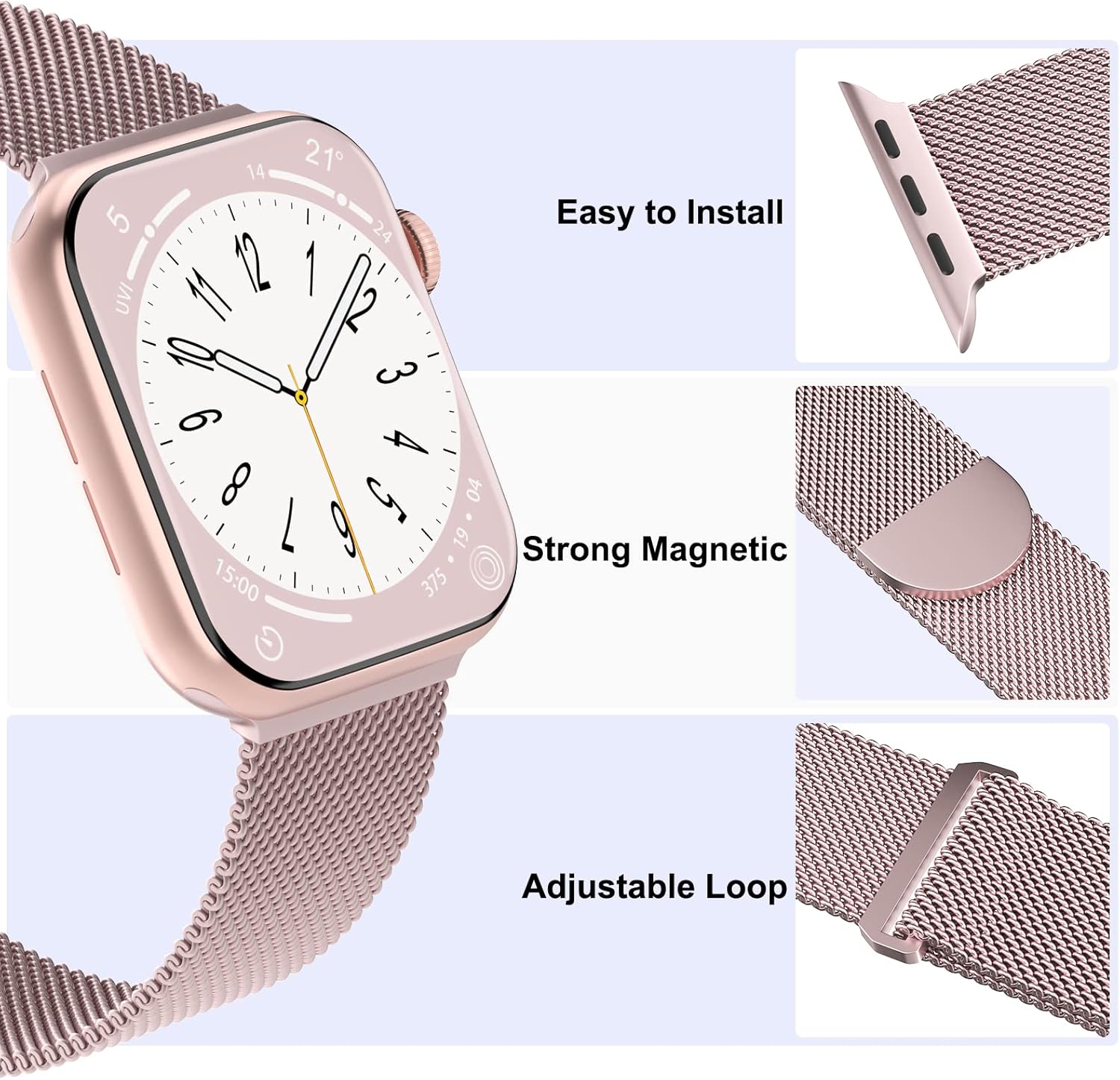 Thumbnail 2 de 3 Pack Mesh Metal Band for Apple Watch