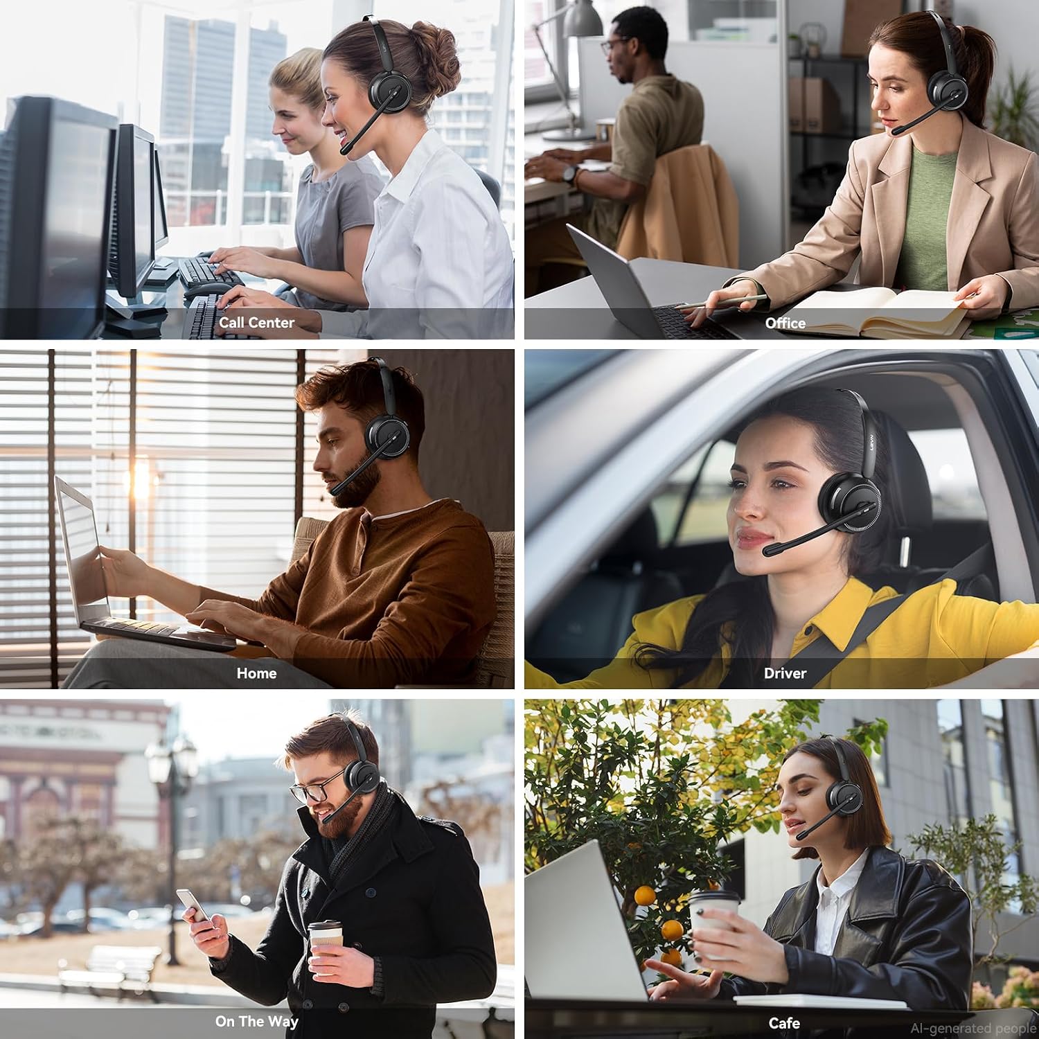 Thumbnail 6 de Wireless Headset with Mic, 65-Hour Battery
