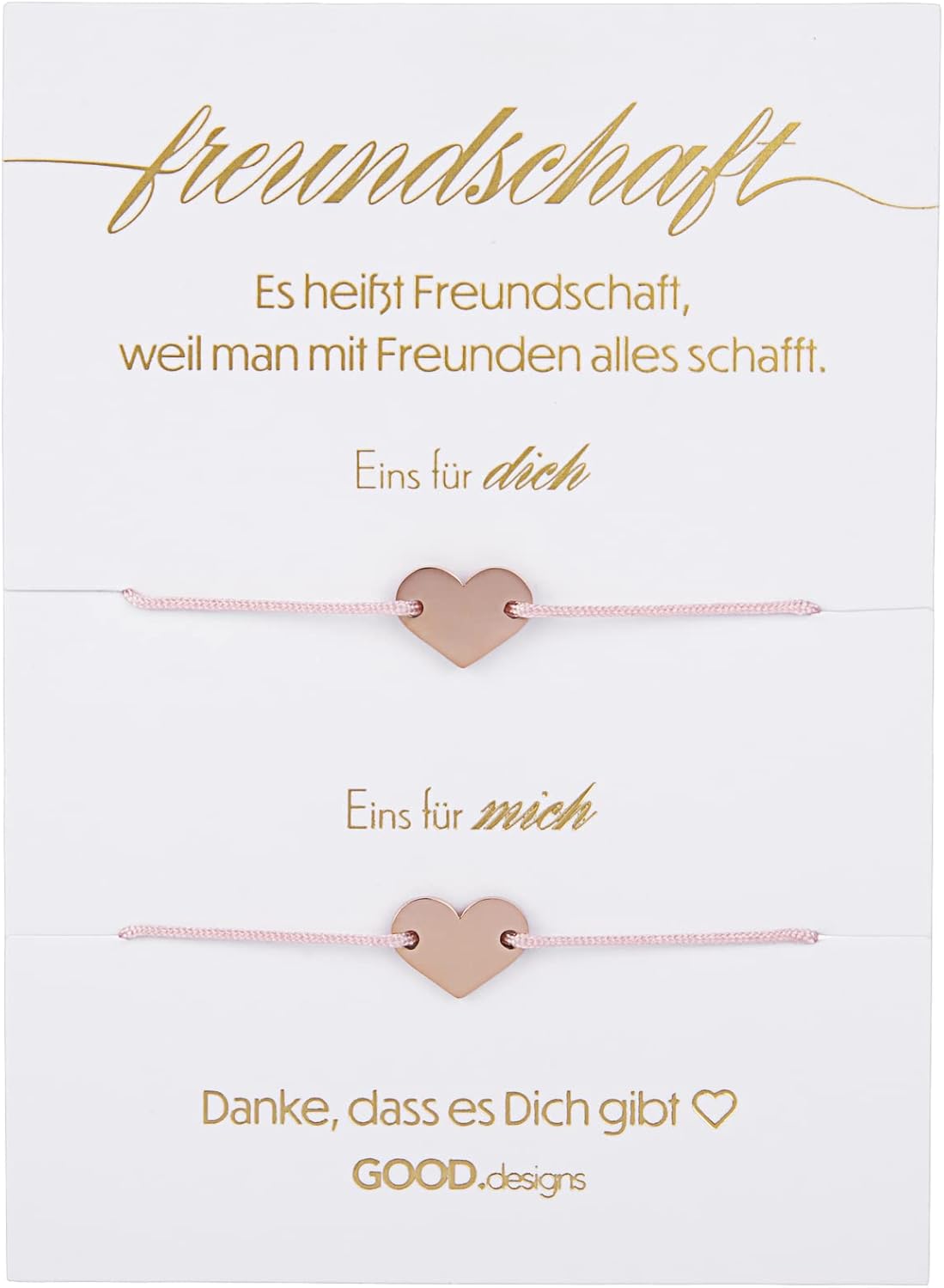 Thumbnail 6 de Bracelet d’amitié pour 2 GD GOOD.designs (EST. 2015) avec bracelet cœur en or rose 18 carats personnalisable