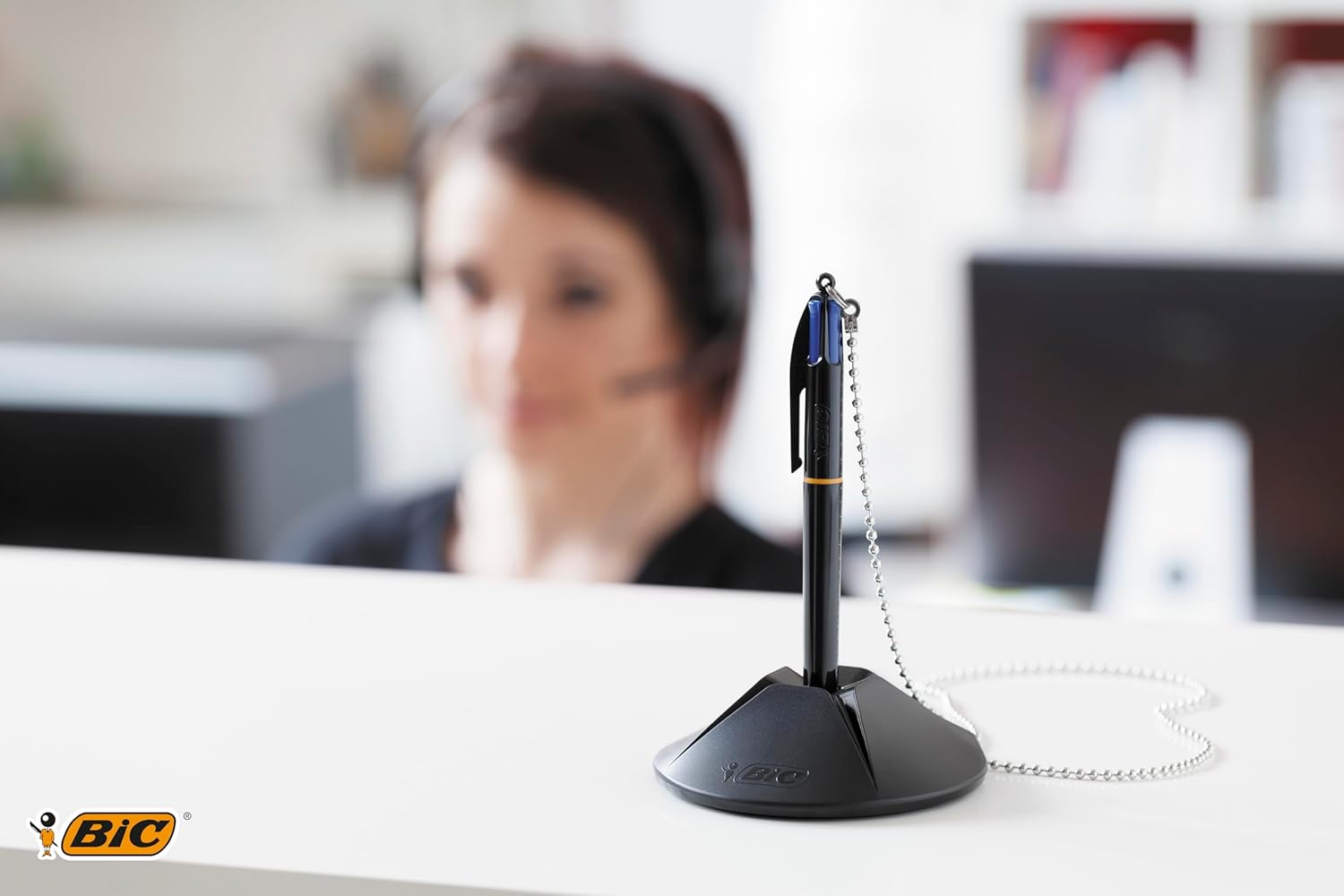 Thumbnail 1 de BIC 4 Couleurs Counter Pen – Stylo-bille rétractable sur socle, 1,0 mm, certifié NF Environnement, boîte de 1