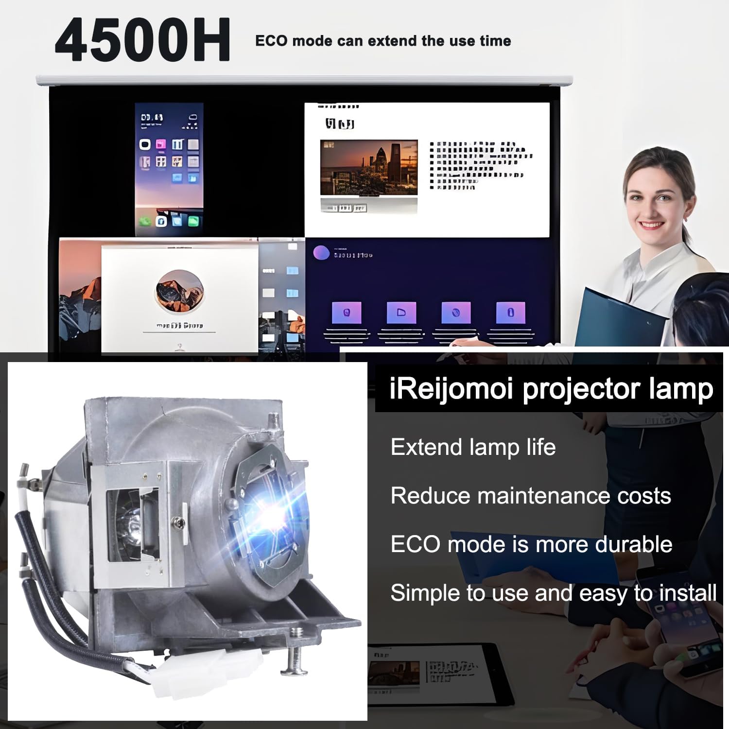 Detalle de iReijomoi RLC-108 Replacement Lamp with Housing for VIEWSONIC Projectors