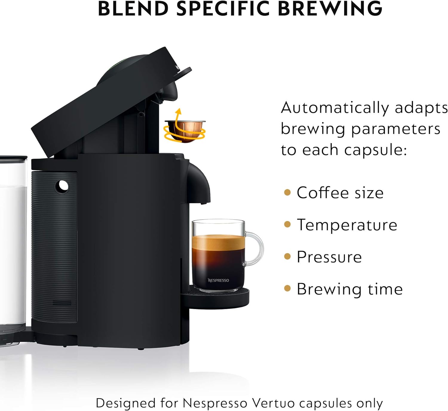 Thumbnail 4 de Nespresso Vertuo Plus Deluxe Coffee & Espresso Maker (with Aeroccino Milk Frother) by De’Longhi, Matte Black