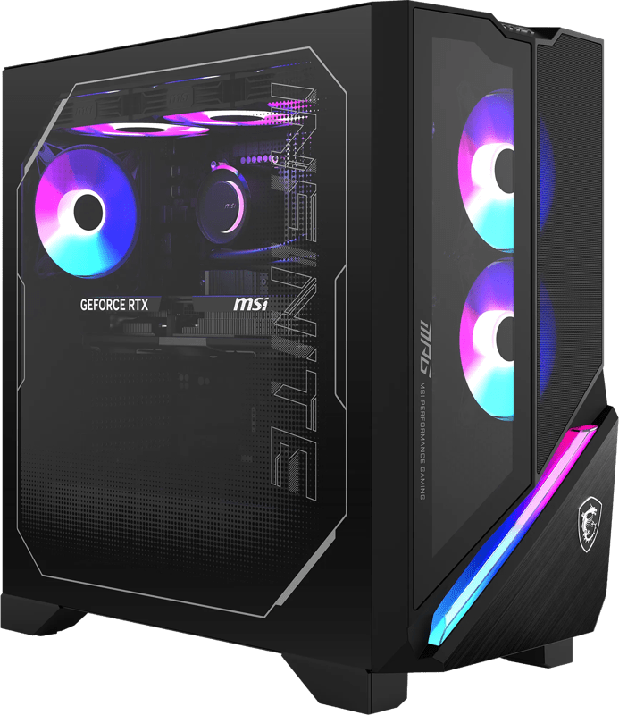 Detalle de MSI MPG Infinite X3 AI Gaming-PC mit RTX 5070 Ti