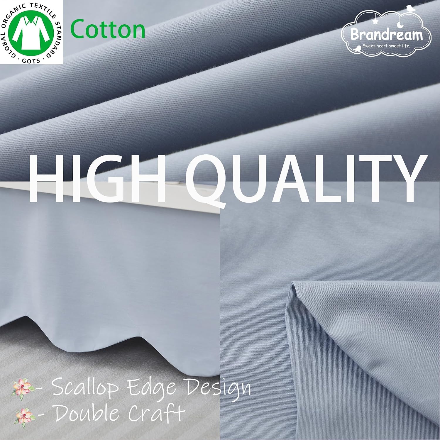 Detalle 2 de Brandream Crib Skirt Cotton