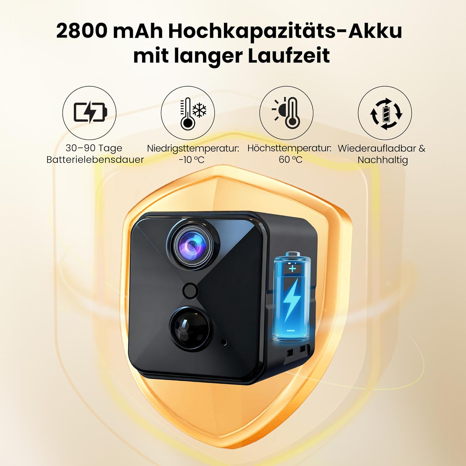 Detalle 2 de 4K Mini Kamera für Innen, 2800 mAh Akku