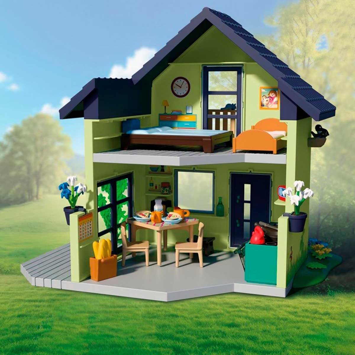 Thumbnail 1 de PLAYMOBIL 72162 Country Farmhouse with Balcony, Kitchen and Animal Shelter
