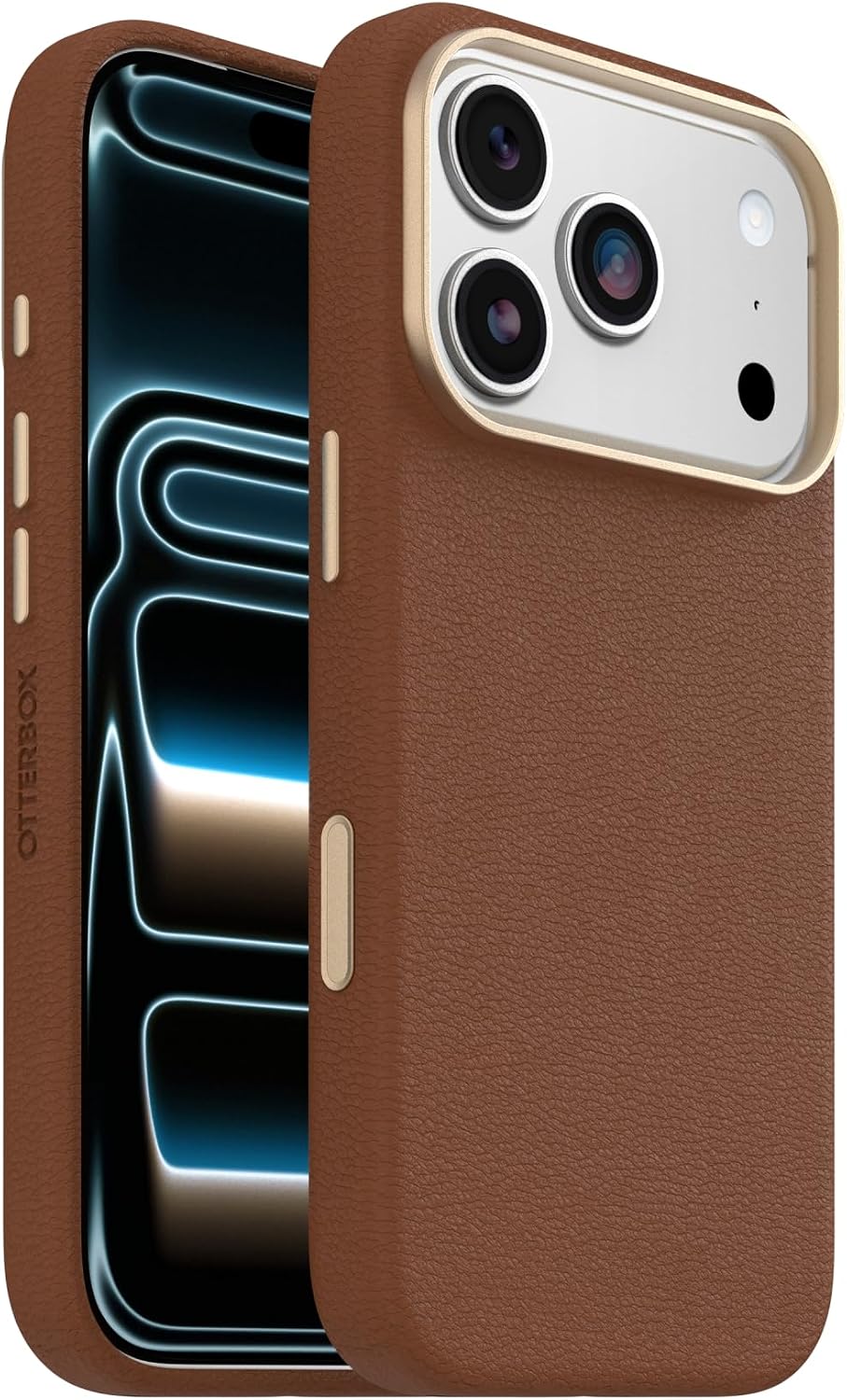 Detalle de OtterBox Symmetry Series iPhone 17 Proケース サボテンレザー調・MagSafe対応・デザートサドル