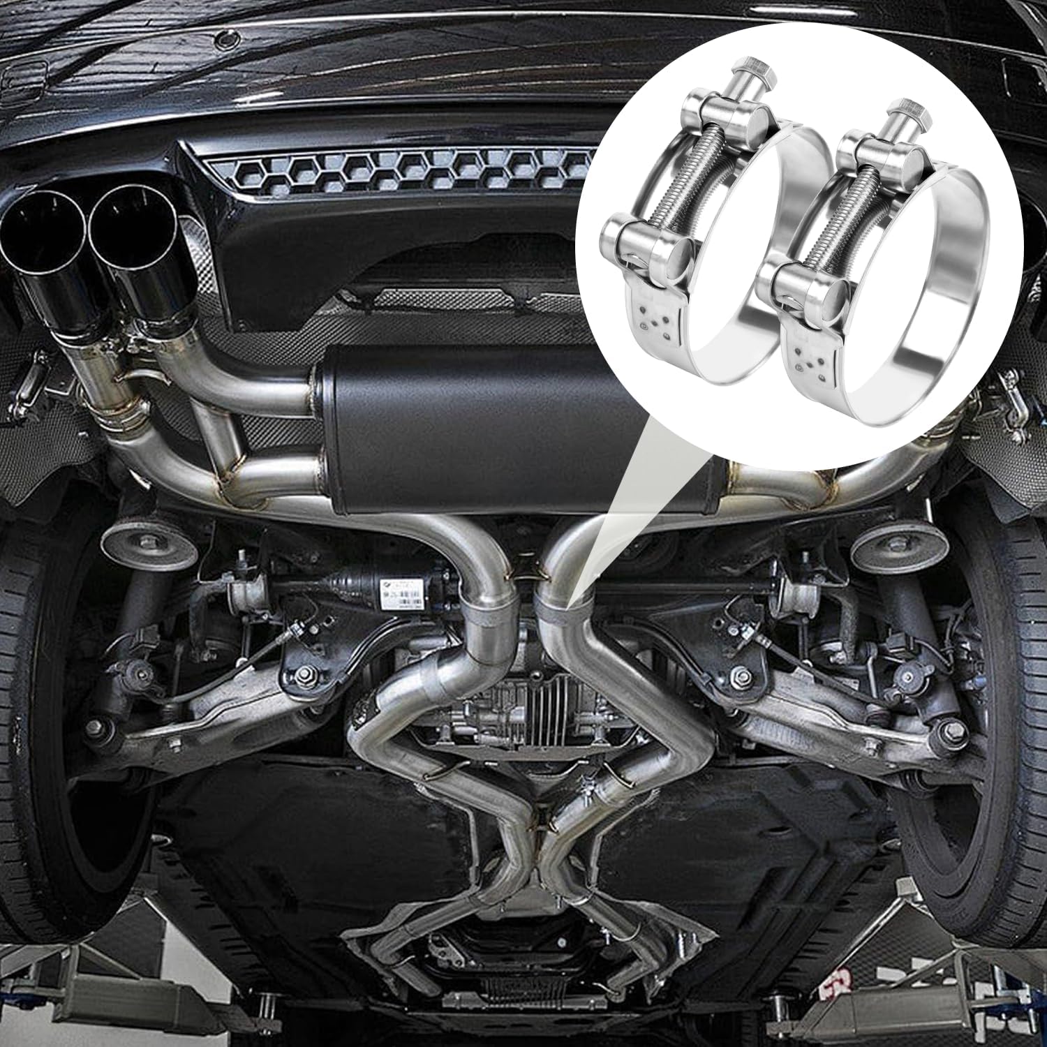 Detalle de Gelenkbolzenschelle Edelstahl 304 56–59 mm – robuste Spannbackenschellen für Schläuche und Auspuffrohre