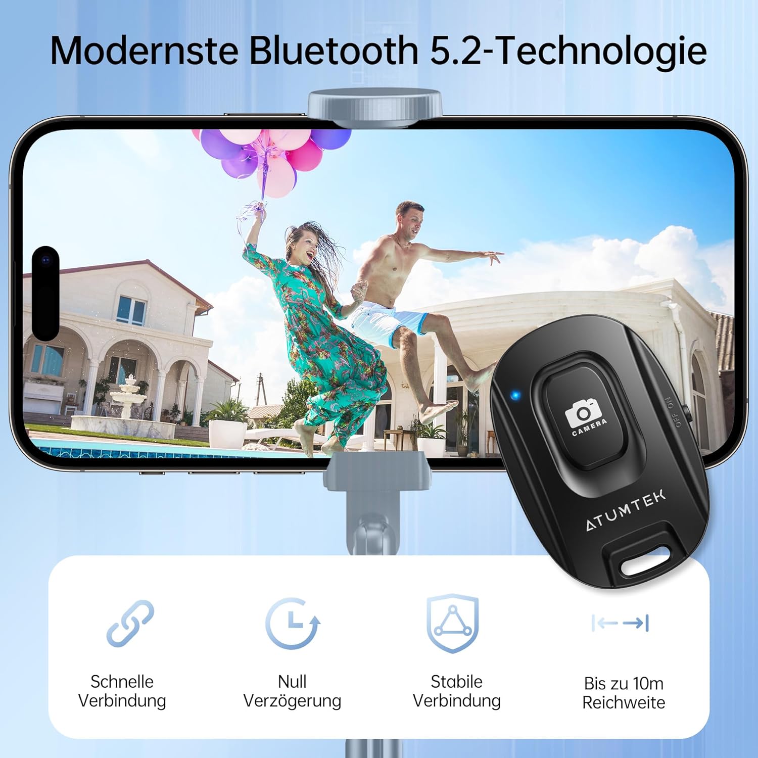 Thumbnail 1 de ATUMTEK Kameraselbstauslöser Bluetooth 5.2, 2er-Pack