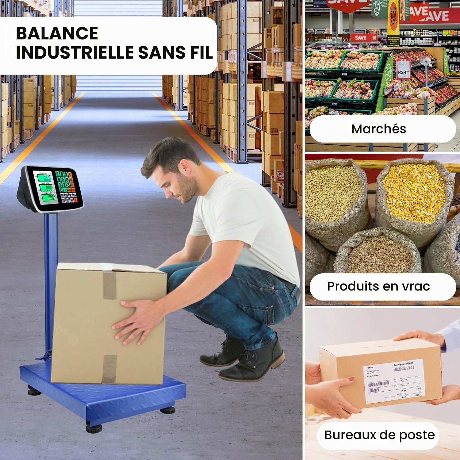 Thumbnail 1 de MAGIC SELECT industriële platformweegschaal, opvouwbaar, 300 kg, lcd-scherm