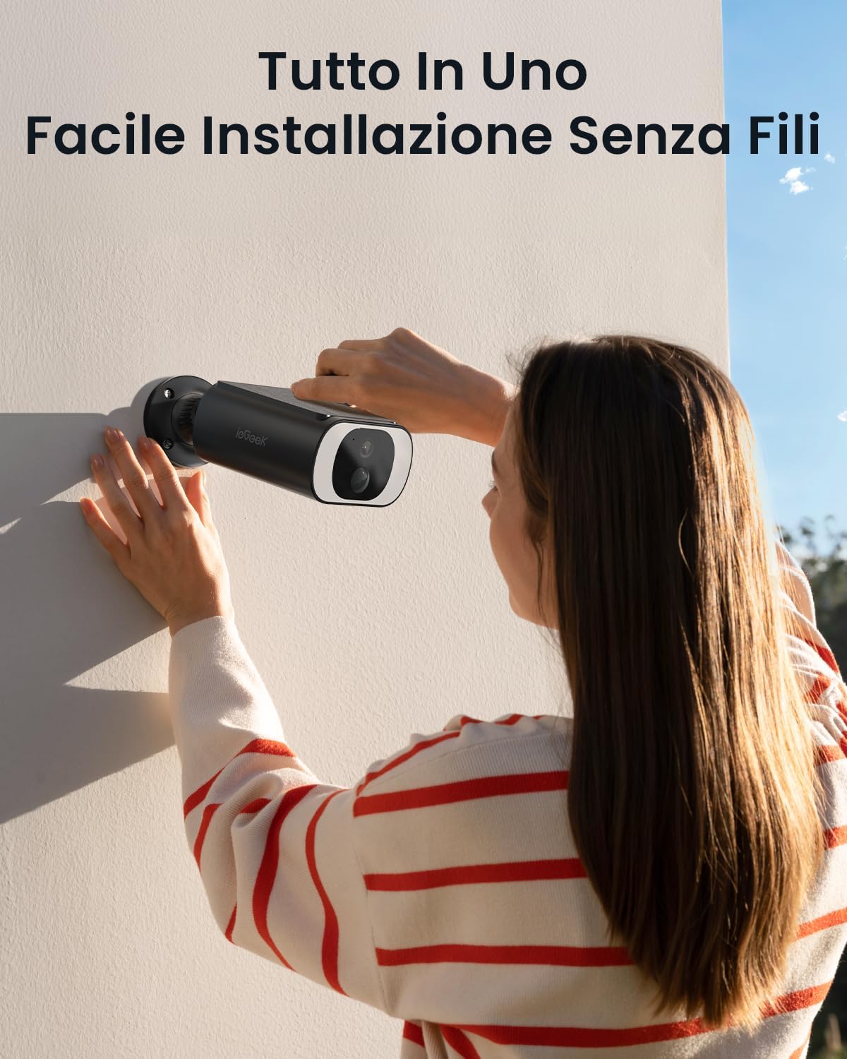 Detalle de ieGeek 2K Telecamera Wi-Fi Esterno Senza Fili con Pannello Solare Integrato: sorveglianza affidabile, sempre all’alto livello