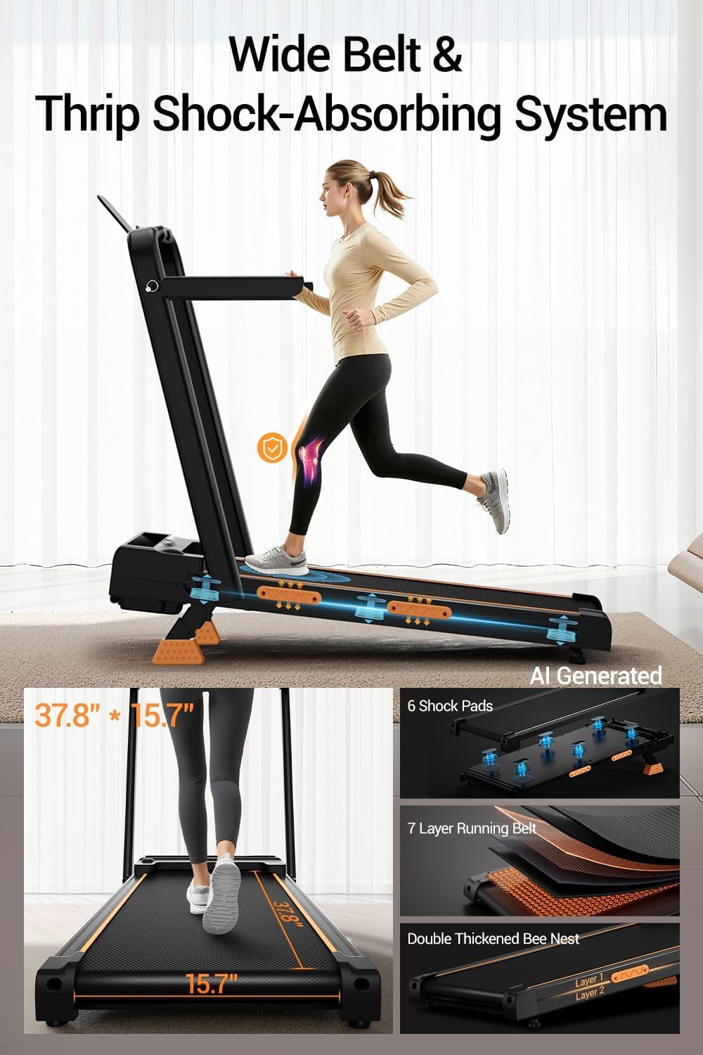 Detalle 2 de Walking Pad Treadmill, 350 lb Capacity