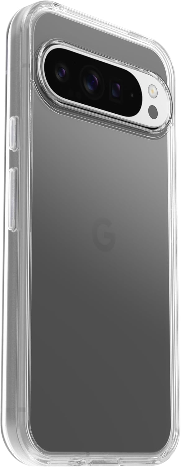 Detalle de OtterBox Cover Symmetry Clear per Google Pixel 9 Pro XL: protezione sottile e trasparente, testata MIL-STD 810G