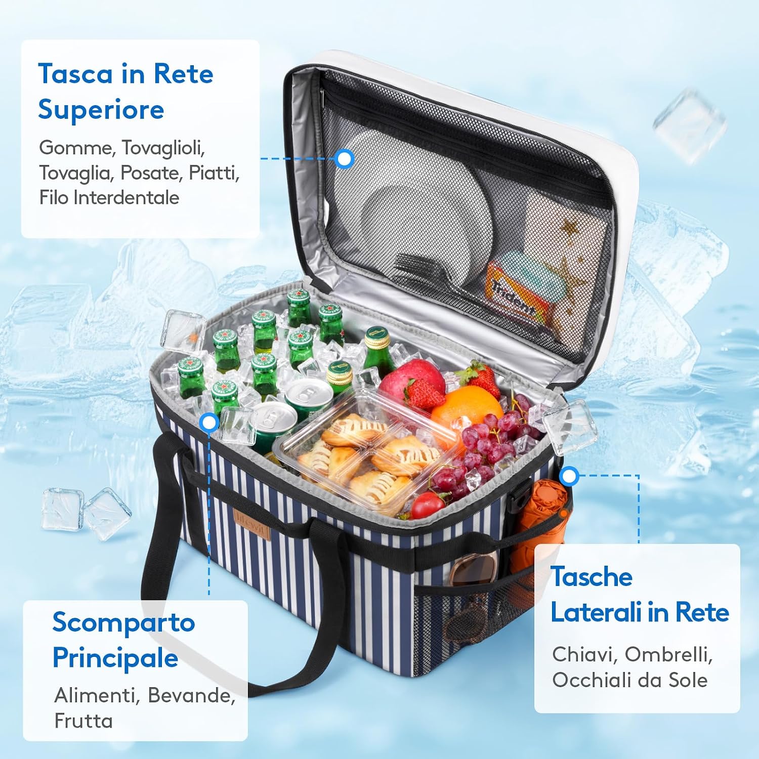 Detalle de Lifewit Borsa Termica 30L: grande capacità, versatilità e trasporto affidabile