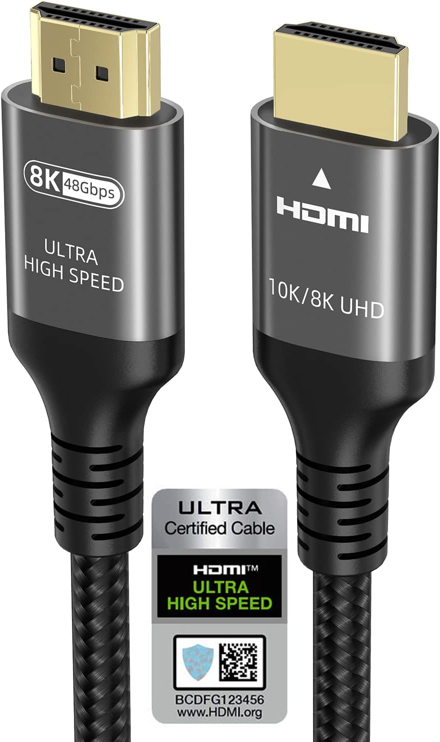 Ubluker HDMI-Kabel 48 Gbps 1,5 m – Zertifiziertes Ultra High Speed Kabel für 10K/8K/4K inkl. HDR, ARC/eARC, HDCP 2.3