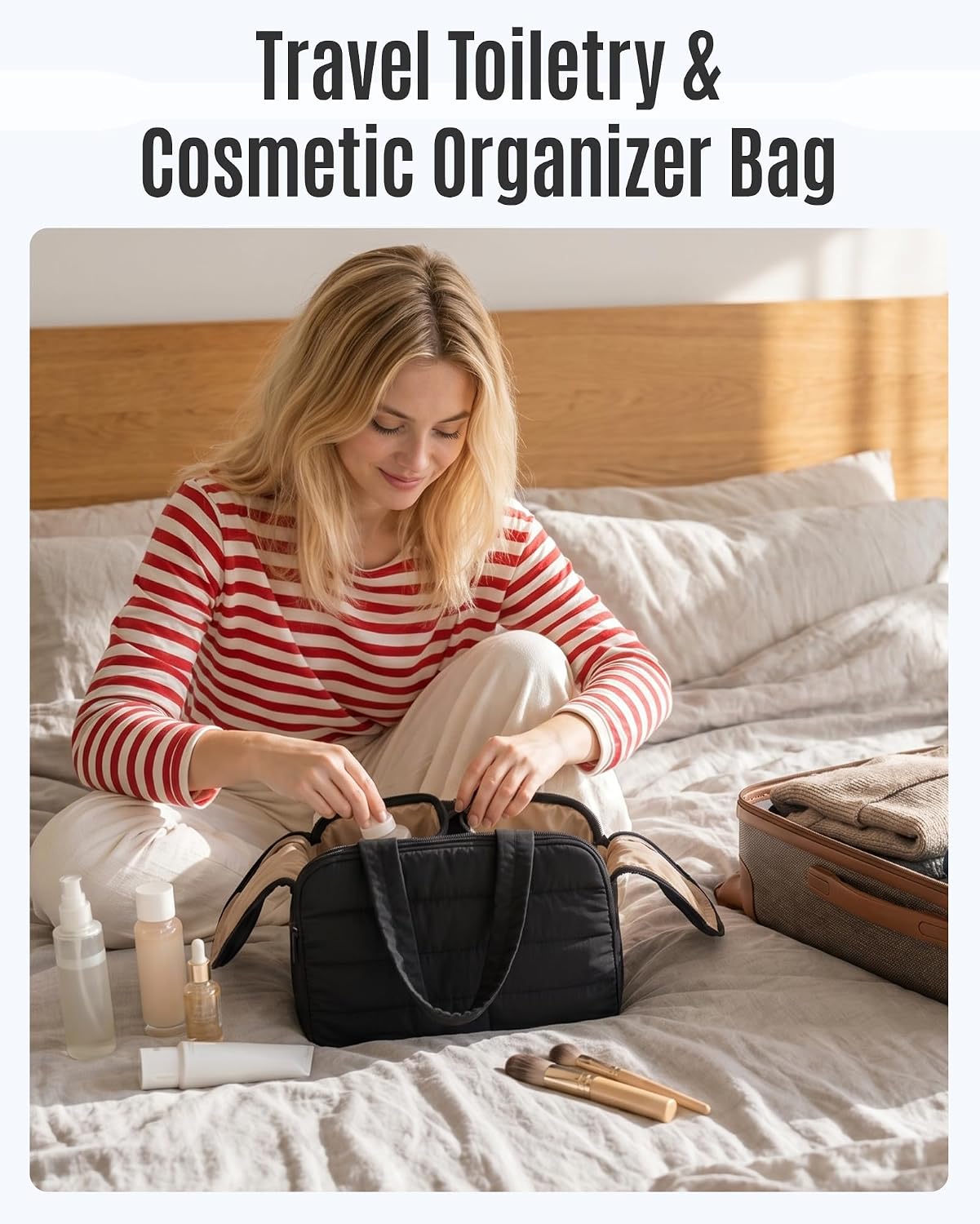 Thumbnail 4 de LIGHT FLIGHT Travel Toiletry & Wash Bag: Lightweight, Large, Dark Pink
