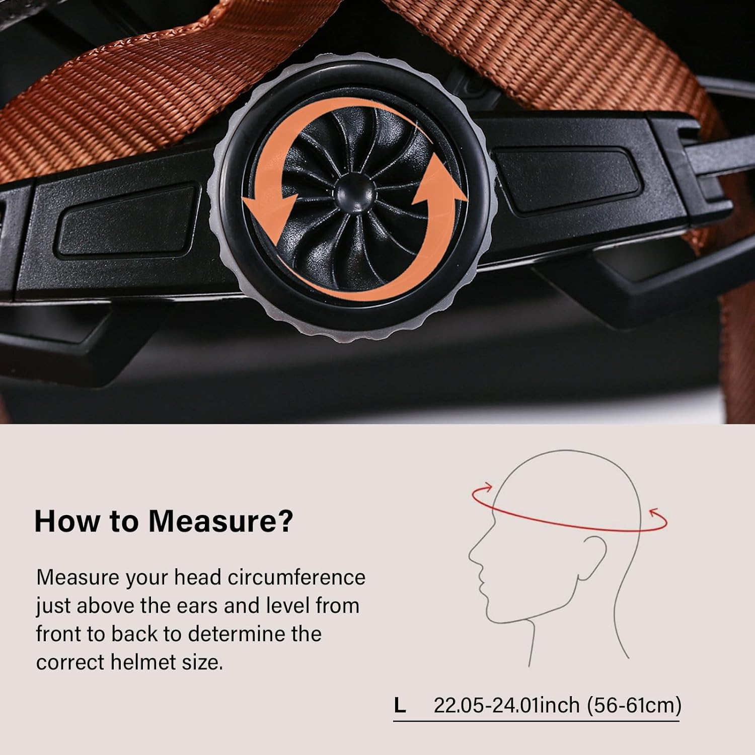 Detalle de Ckorison adult bike helmet with adjustable dial (56–61cm) for commuting, road biking & skating